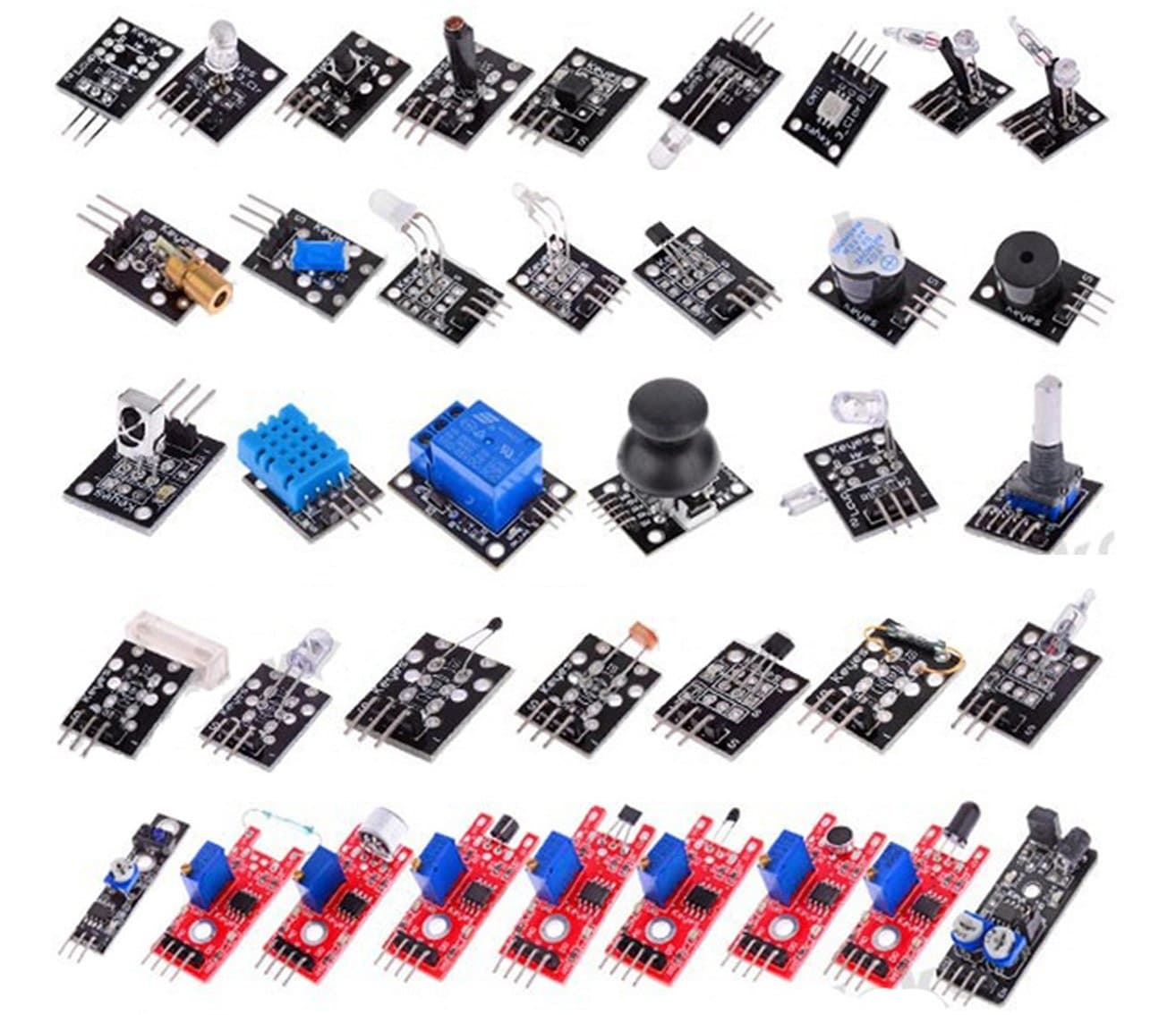 DIY Maker Ultimate 37 in 1 Sensor Modules Learning Package Kit for Arduino UNO R3 Mega2560 Mega328 Nano（Provide PDF Product Guide）