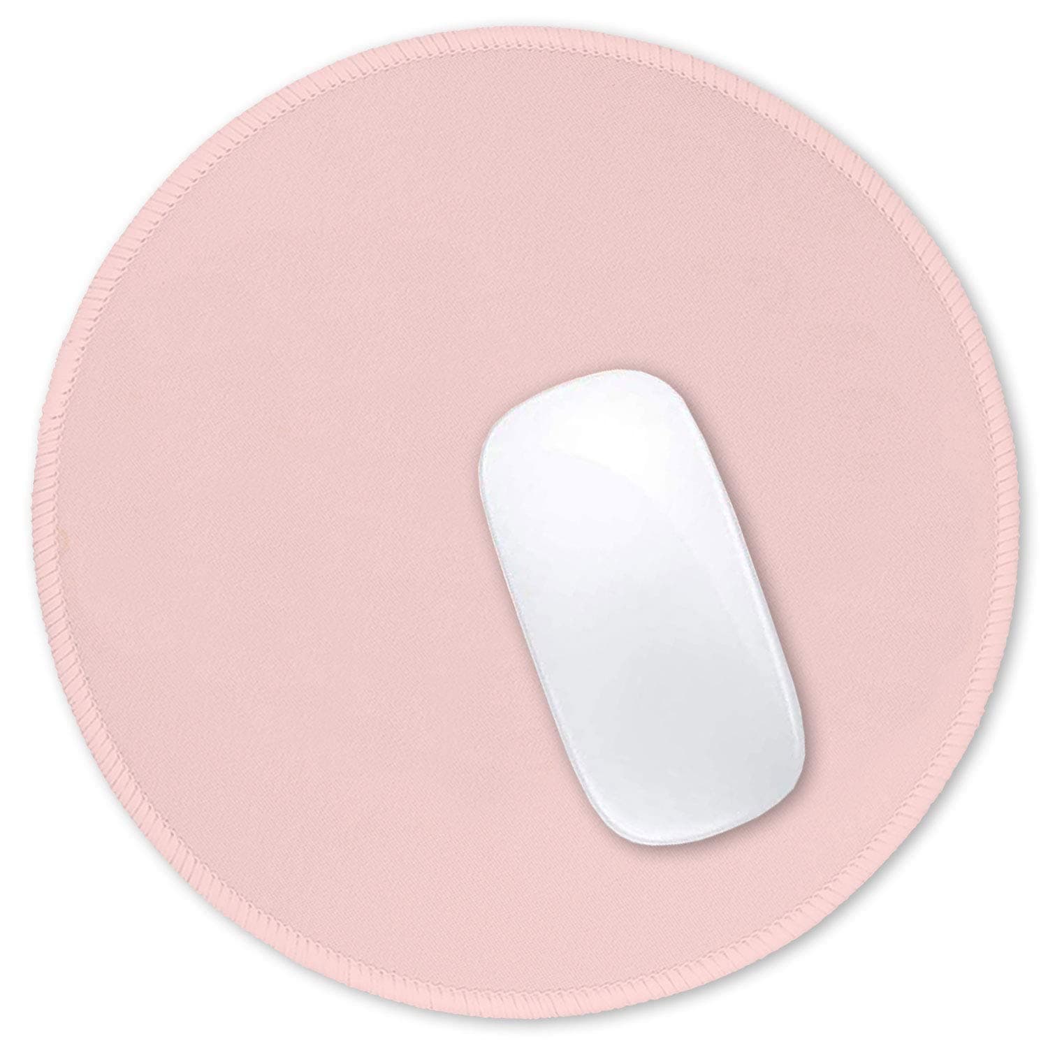 Hsurbtra Round Mousepad 8.7 x 8.7 Inch Pink Stitched Edge Anti-Slip Mouse Mat
