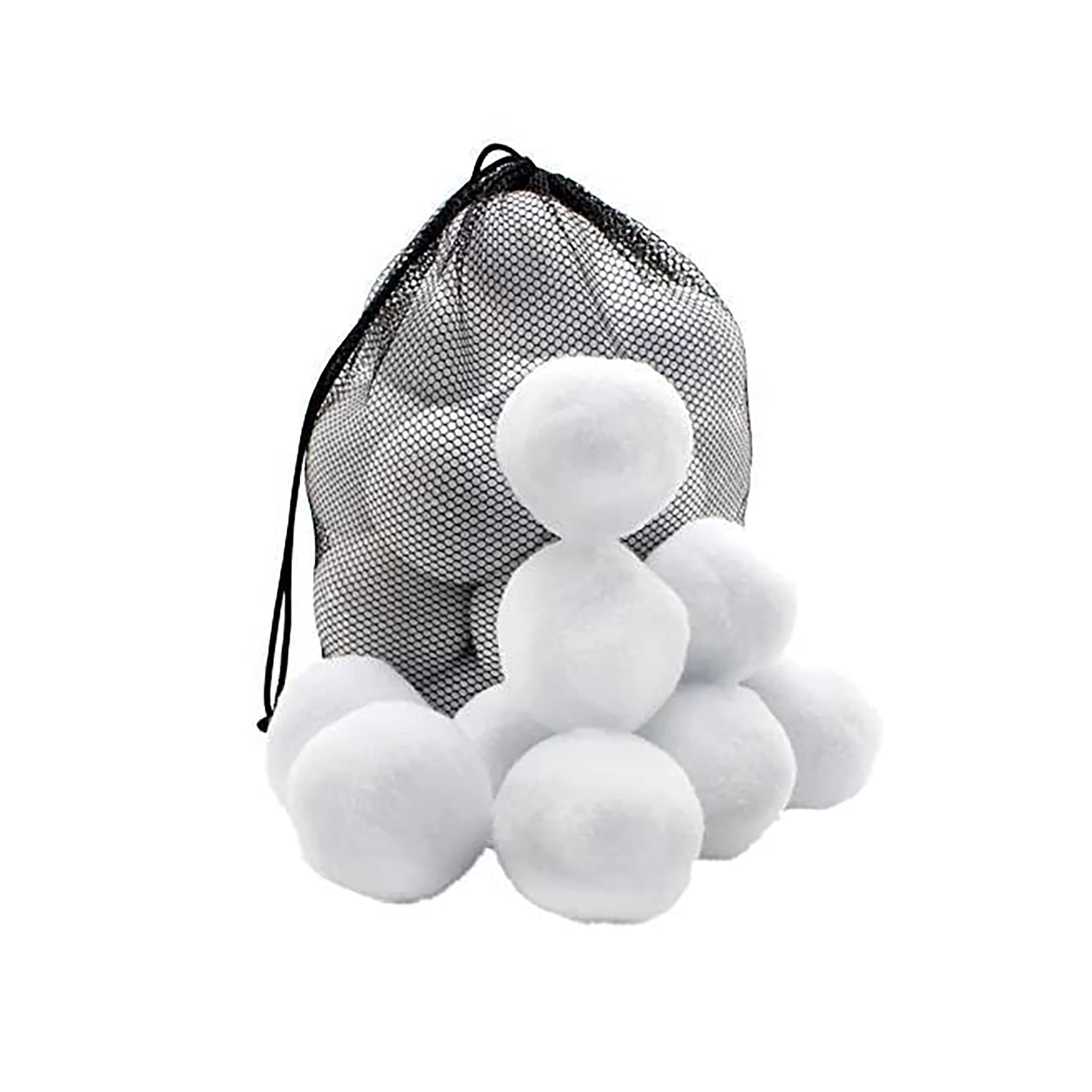 Attatoy 30-Count Indoor Plush Snowballs, Toy Snowballs for Indoor Play with Drawstring Bag