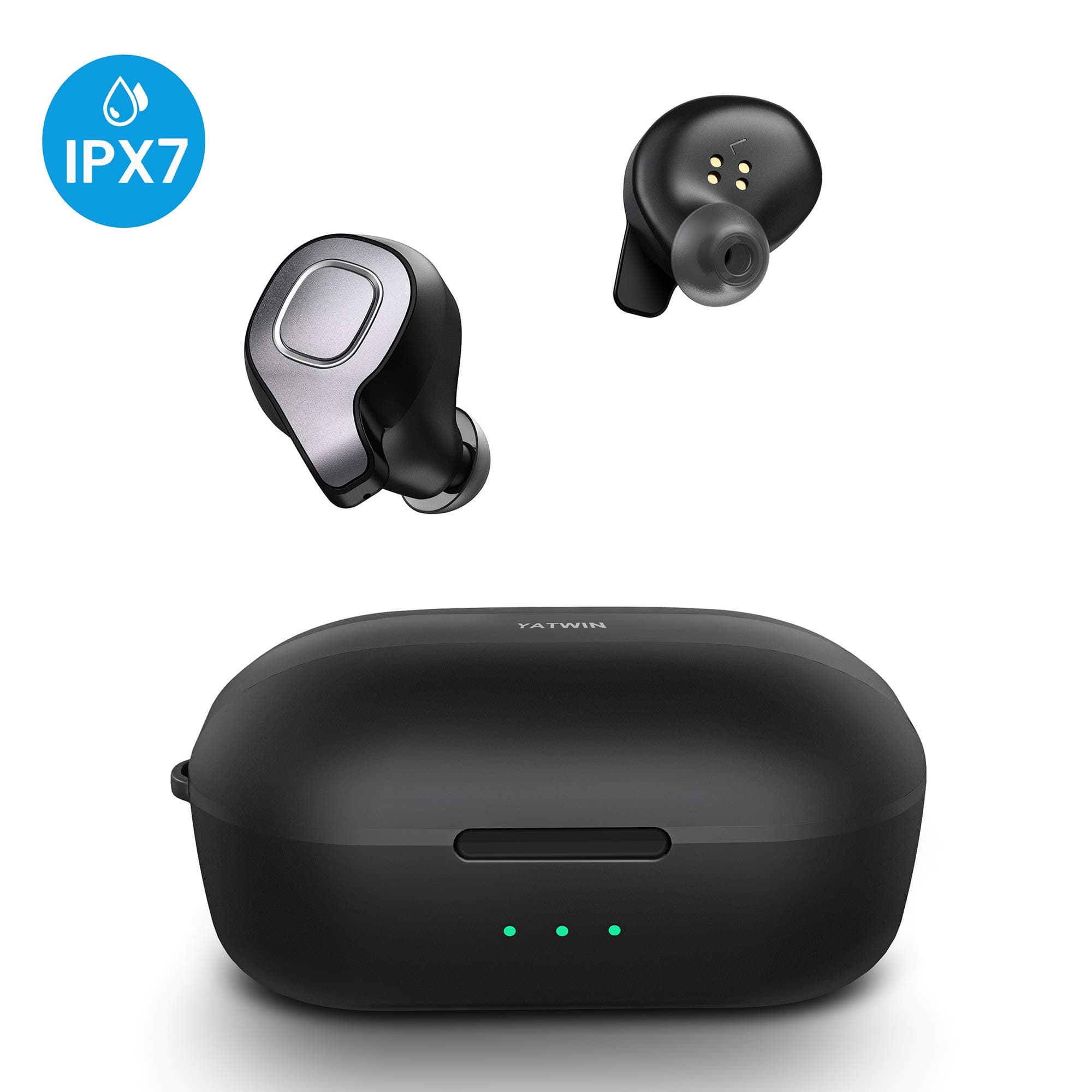 YATWIN Wireless Earbuds Bluetooth 5.0 Earphones【True Wireless Stereo】 6-8 Hrs Continuous Playtime Total 21 Hrs, 10M /33ft Bluetooth Range, IPX6/ 2 Modes In Ear Noise Cancelling Headphones With Mic