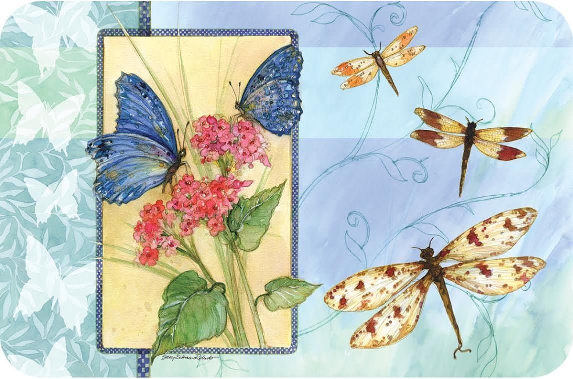 Wipe-Clean Reversible Plastic Placemats - Set of 4 - Butterfly Sketchbook