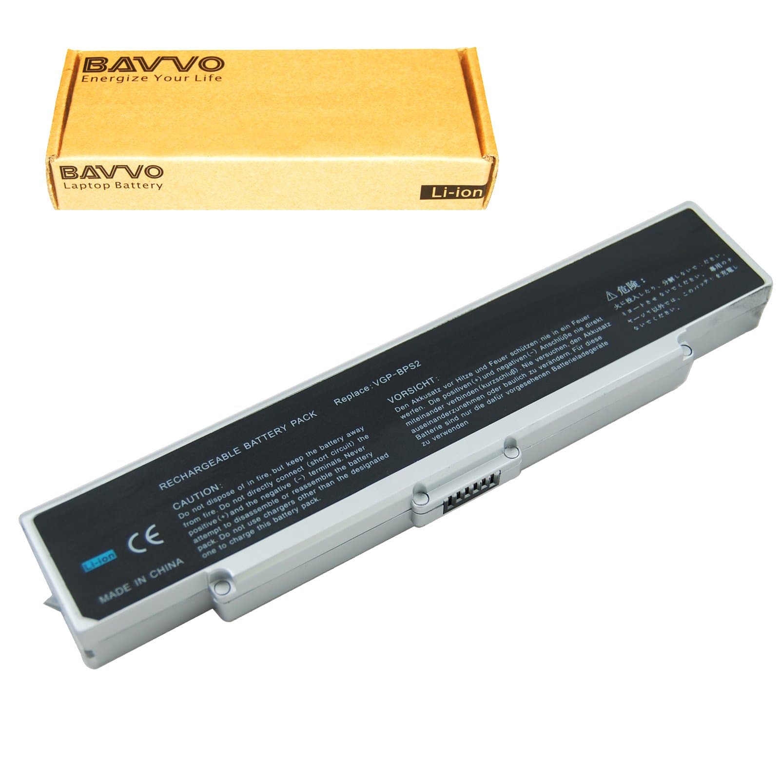 Bavvo Battery for VAIO VGP-BPL2C/S VGP-BPS2A/S VGP-BPS2C/S VGP-BPS2C/S/E, Silver