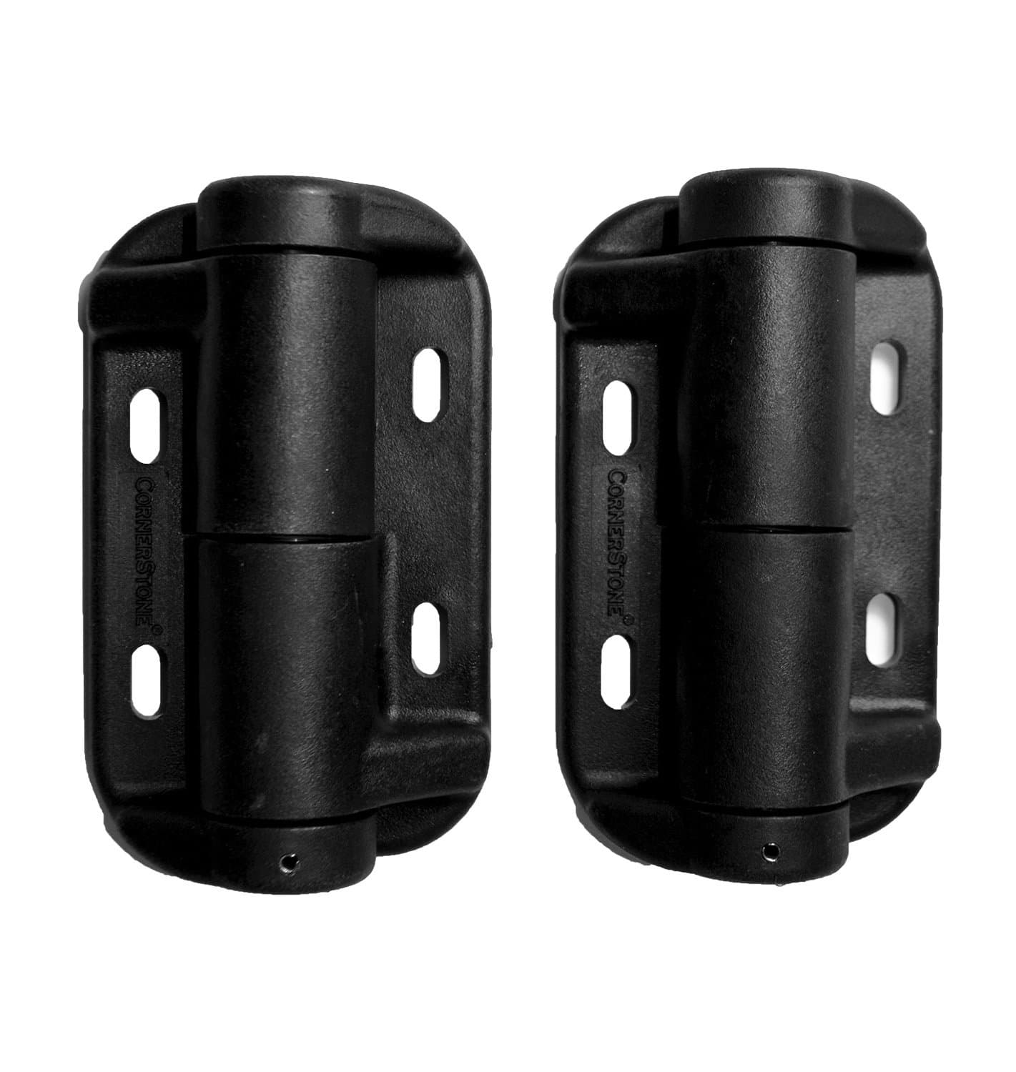 Cornerstone Black Adjustable Hinges for Aluminum Fencing | No Alignment Legs | CH101V-SD-BK