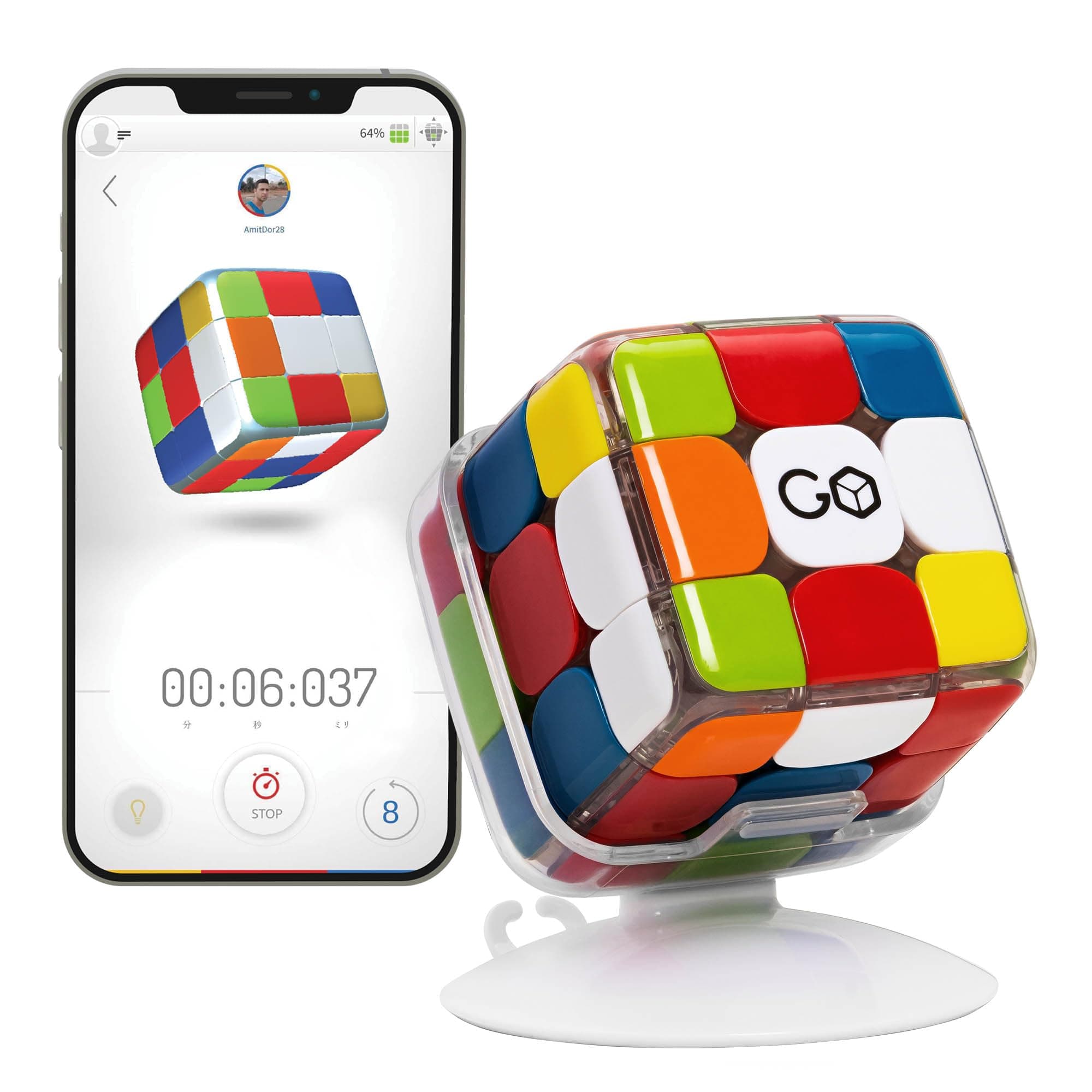 Go Cube The Connected, Smart Rubik's Puzzle Cube: Game and STEM Toy for Speed and Competition, GC33A SP