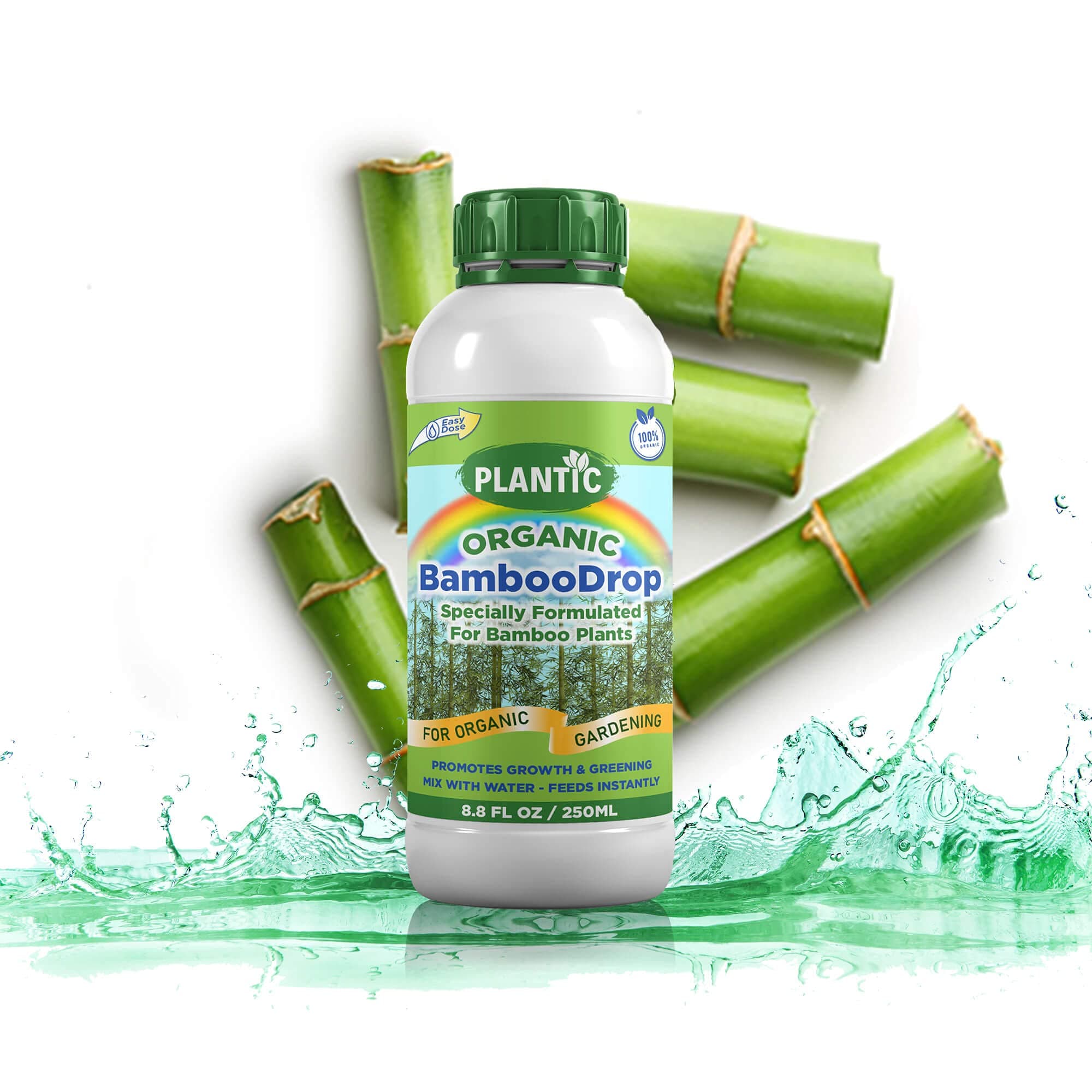PLANTIC BambooDrop Organic Liquid Fertilizer for Bamboo Plants (Organic Fertilizer for Lucky Bamboo Plants) - 250 ml