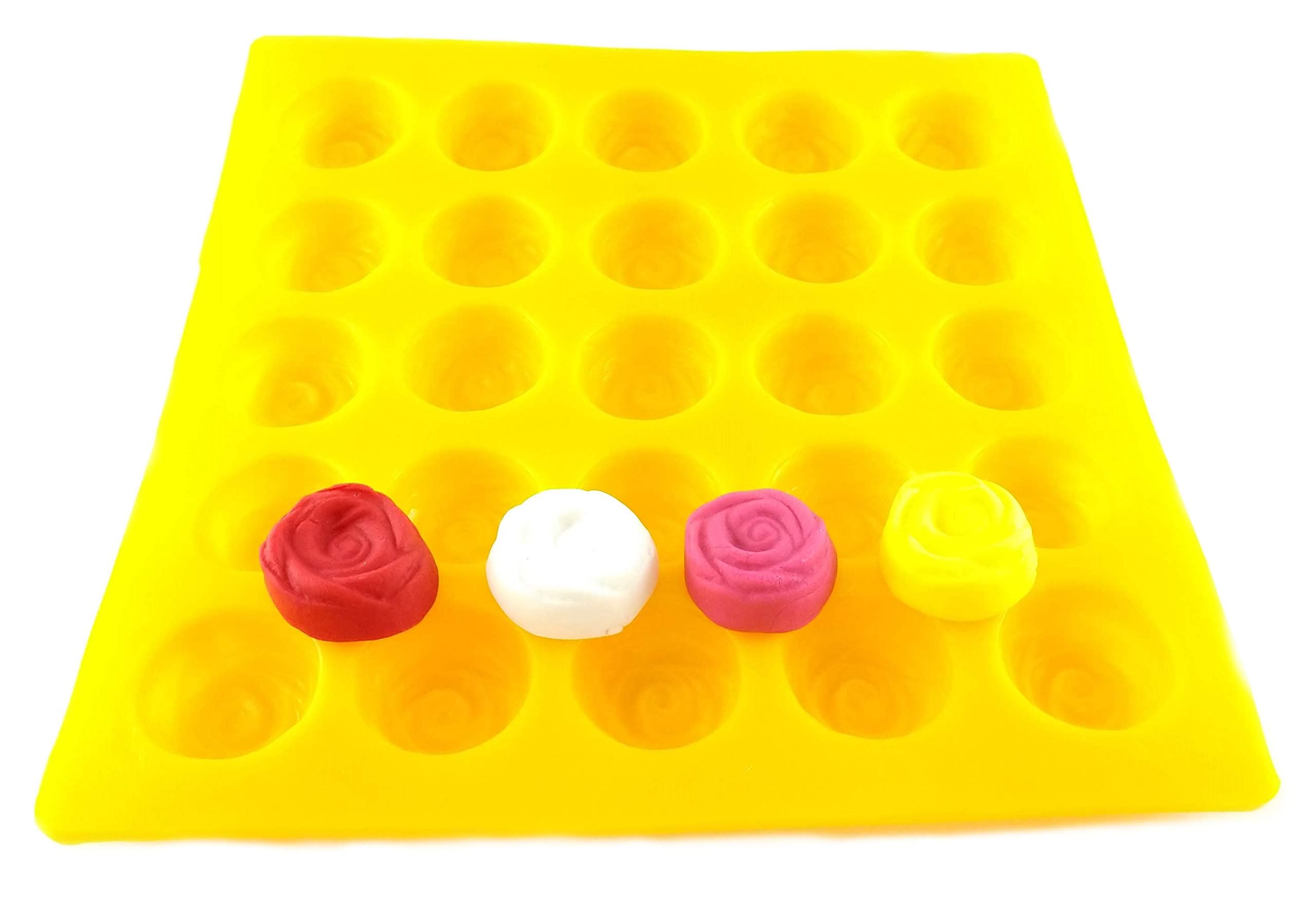 Rose 25 Cavity Flexible Silicone Molds for Cream Cheese Mints, Chocolate, Fondant, Gummy, Fat Bombs, Ice Roses, Soap, Buttercream, Butter, Candy Melts, Cookie Dough, Mousse