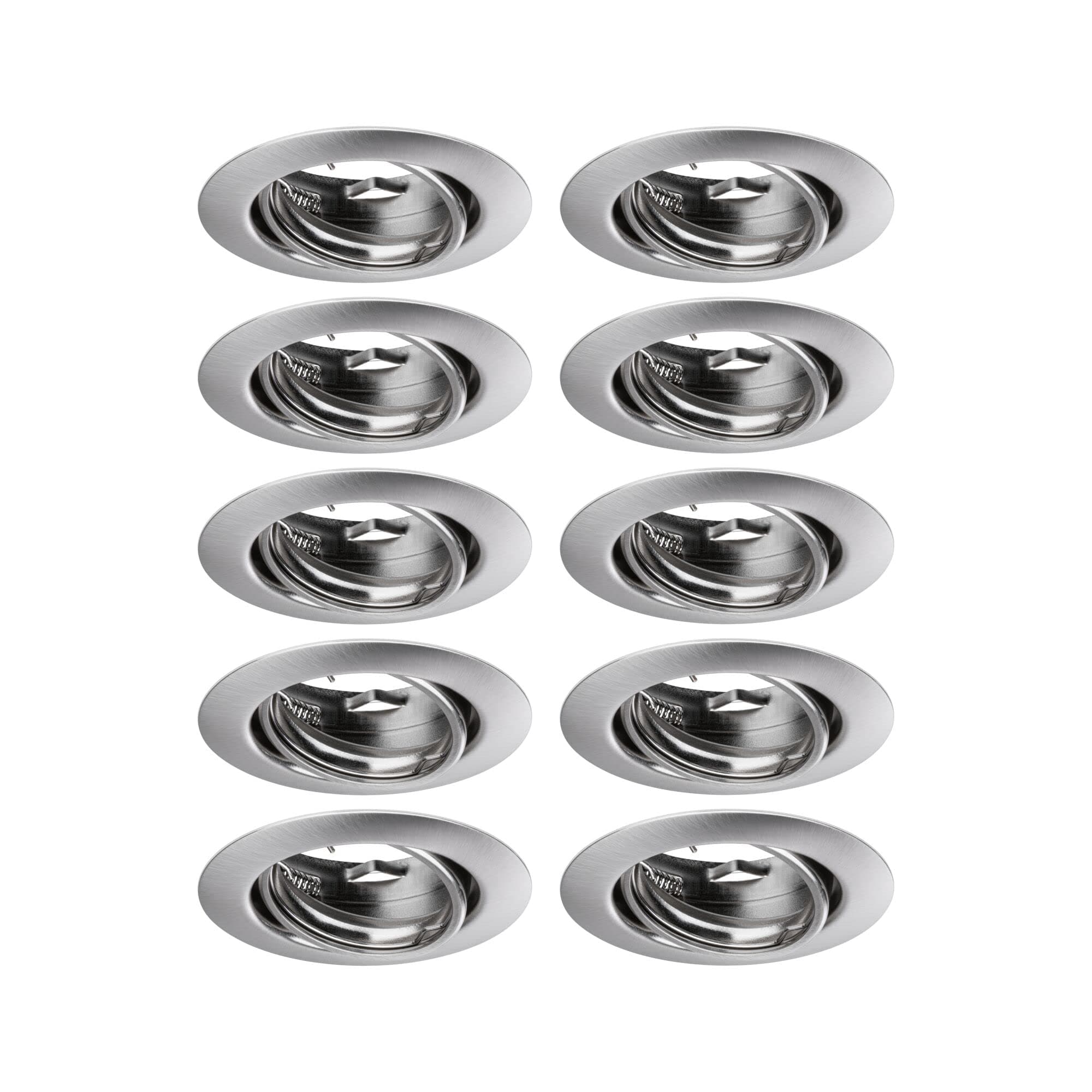 Paulmann 93399 LED Base recessed luminaire Round swivelling max. 10x10 watts recessed Spotlight Brushed Iron recessed lamp Metal Ceiling spot GU10