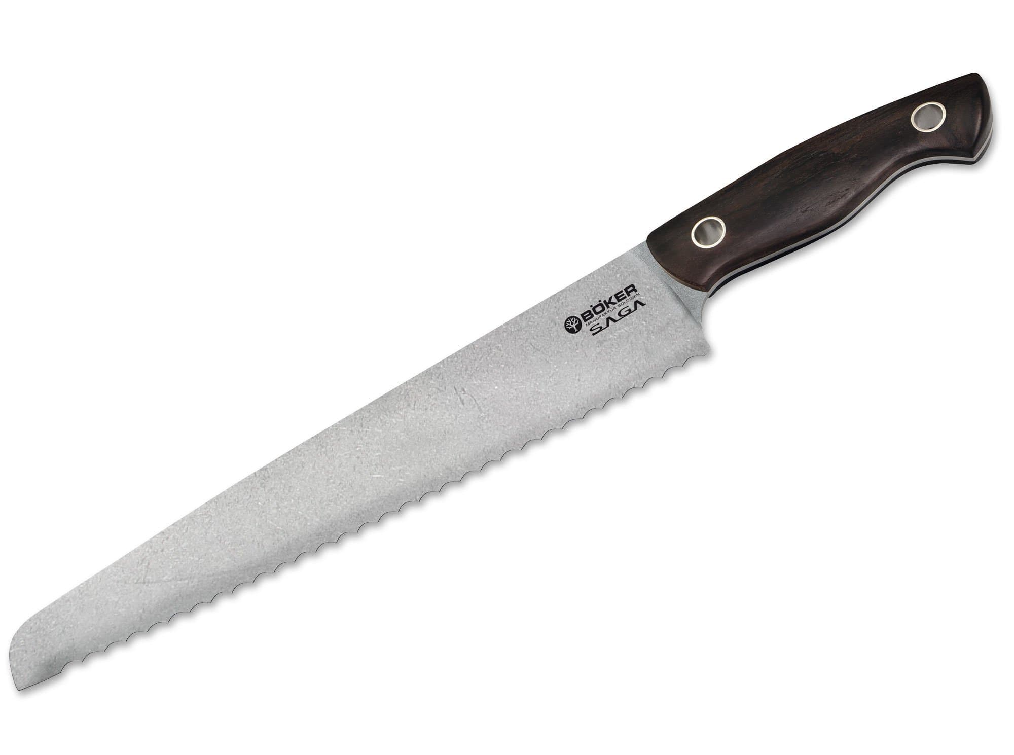 BOKER 130381 Grenadill Saga Bread Knife, Black