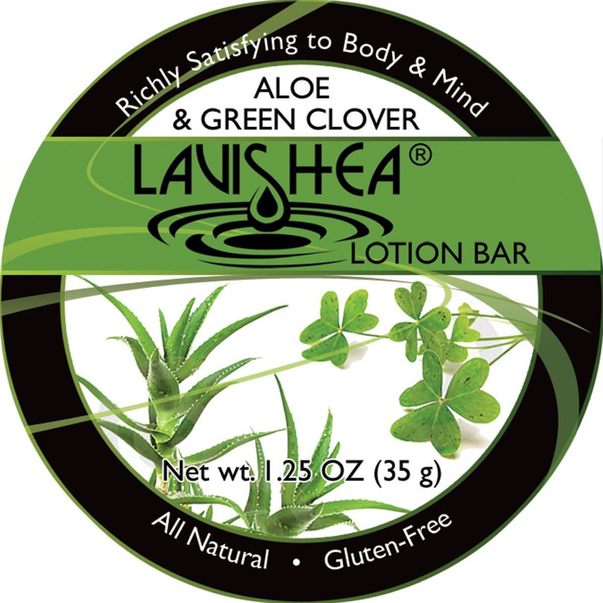 LaviShea Lotion Bar 1.25 Ounces-Aloe and Green Clover