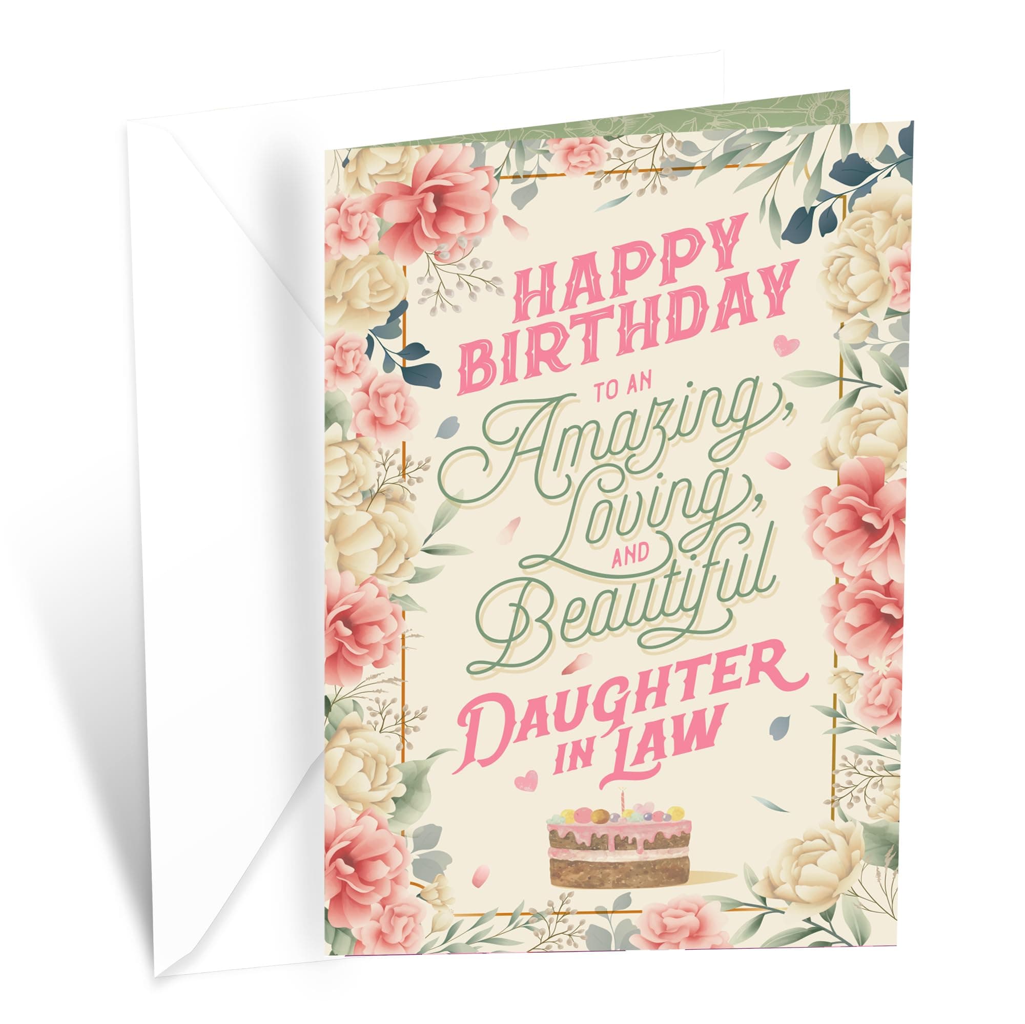 Prime Greetings Daughter In Law Birthday Card, Made in America, Eco-Friendly, Thick Card Stock with Premium Envelope 5in x 7.75in, Packaged in Protective Mailer