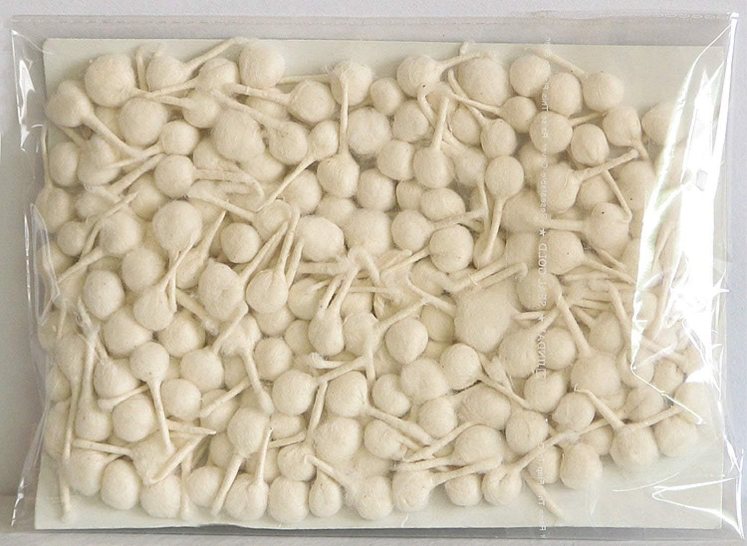 Khandekar Handicrafts Cotton Wool Oil Lamp Wicks, Round Diya Batti Oil Lamps Lanterns Candles, Puja Wicks, Pure Organic Batti, Religous Jyot Bati - White, Pack of 100