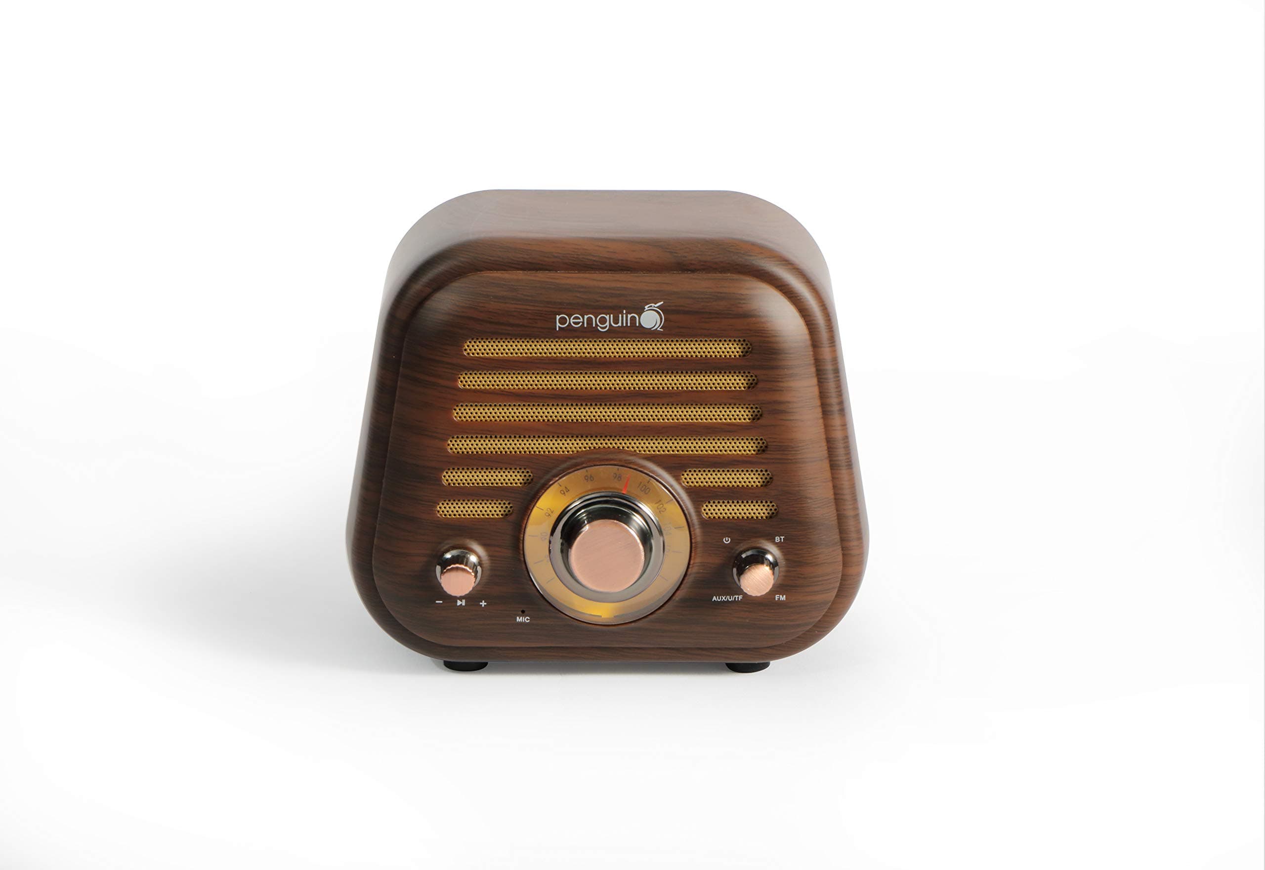 PENGUIN SARGAM Mini Bluetooth Speaker with FM Radio |Portable Speaker FM | Wireless Calling | USB | Aux | TF Card | Bluetooth Connectivity- (Wooden) 5 W Bluetooth Speaker| Long Battery Life 10 Hours