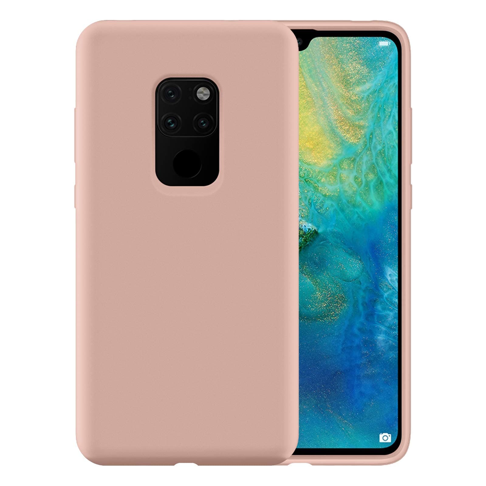 Liquid Silicone Phone Case for Huawei Mate 20/Full Body Protection/Shockproof/Gel Rubber/Cover Case Drop Protection Pink