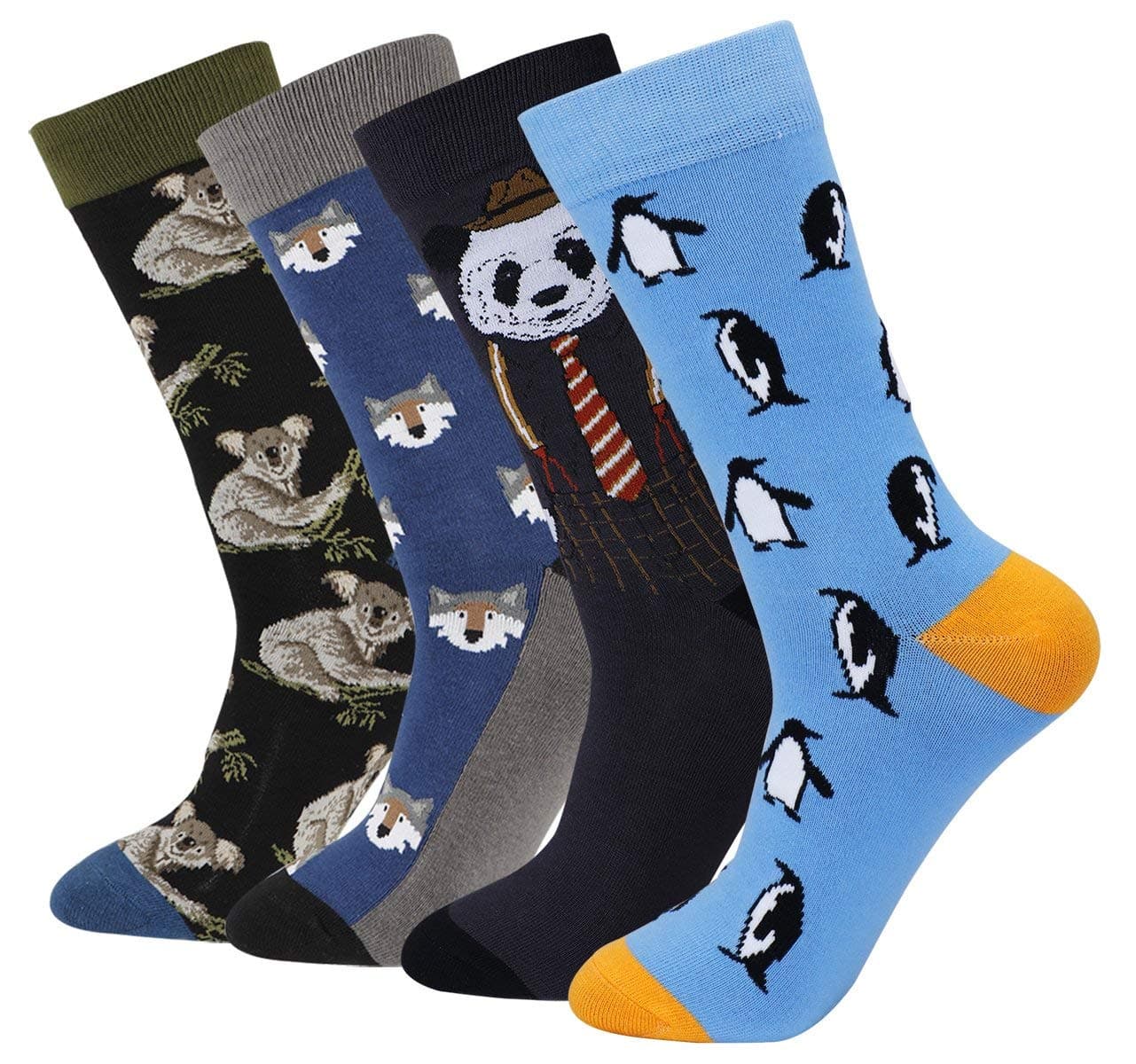 xiaomaizi Men's Funny and Colorful Patterned Dress Socks for Men Fun and Crazy Casual Crew Socks Size 7-13