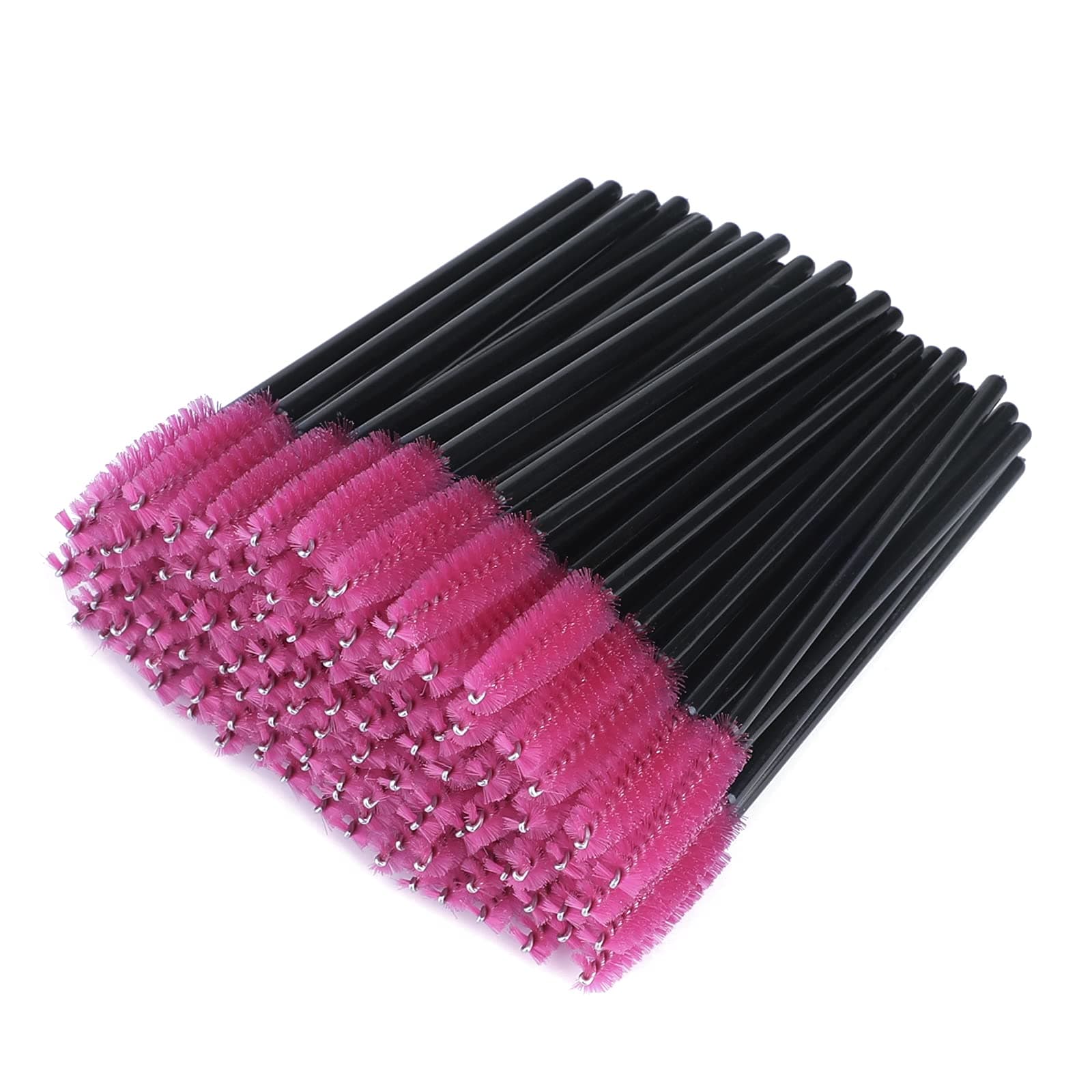 100 PCS Rose Disposable Eyelash Brushes Spoolies: Mascara Wands Applicator for Eyelash Extensions