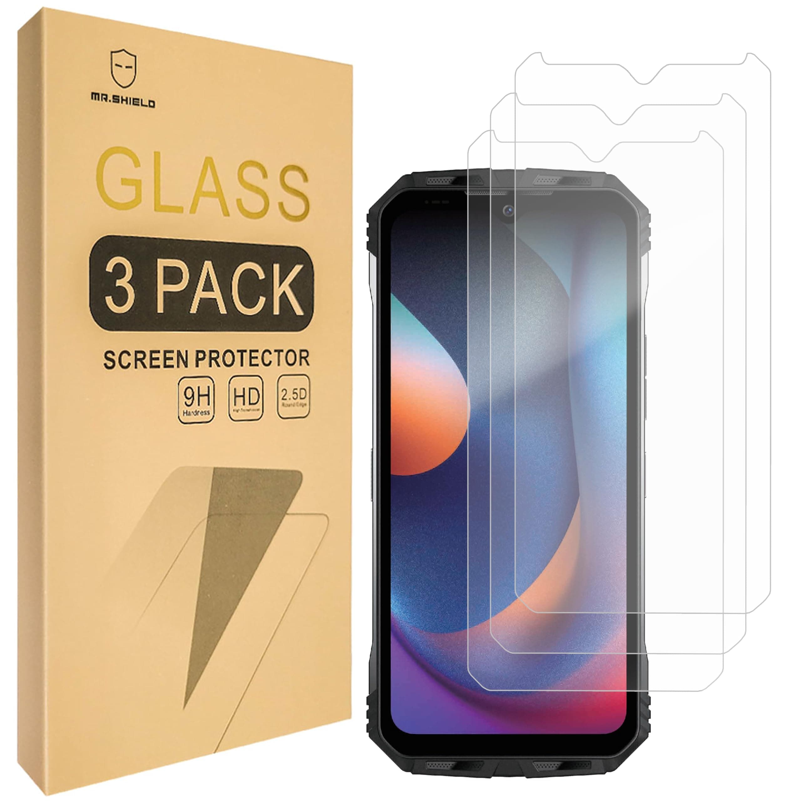 Mr.ShieldScreen Protector compatible with DOOGEE S100 / S100 Pro [Tempered Glass] [3-PACK] [Japan Glass with 9H Hardness]