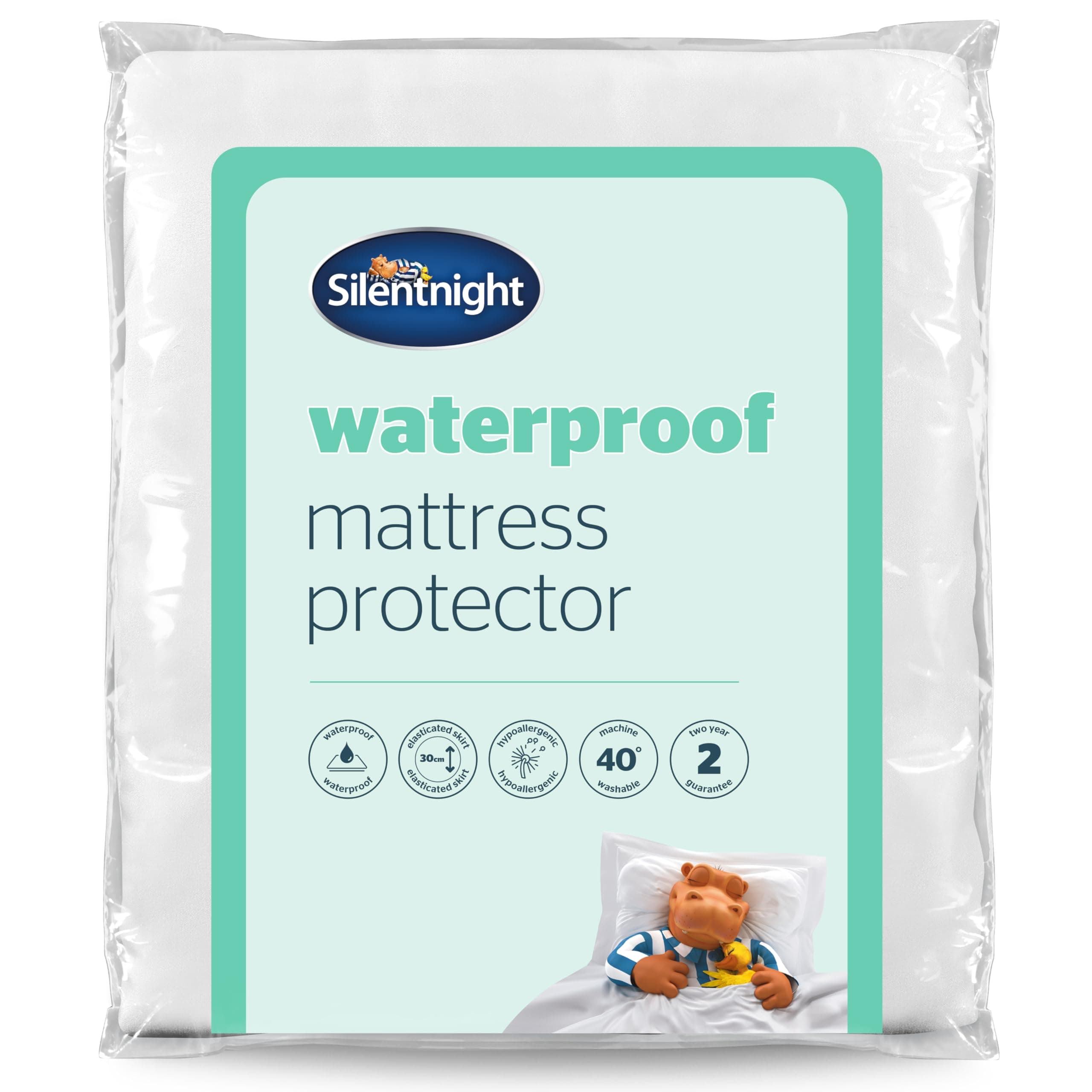 Silentnight Waterproof Mattress Protector - Quiet Rustle Free Waterproof Water Resistant Moisture Proof Mattress Pad Cover - Small Double White 542913GE