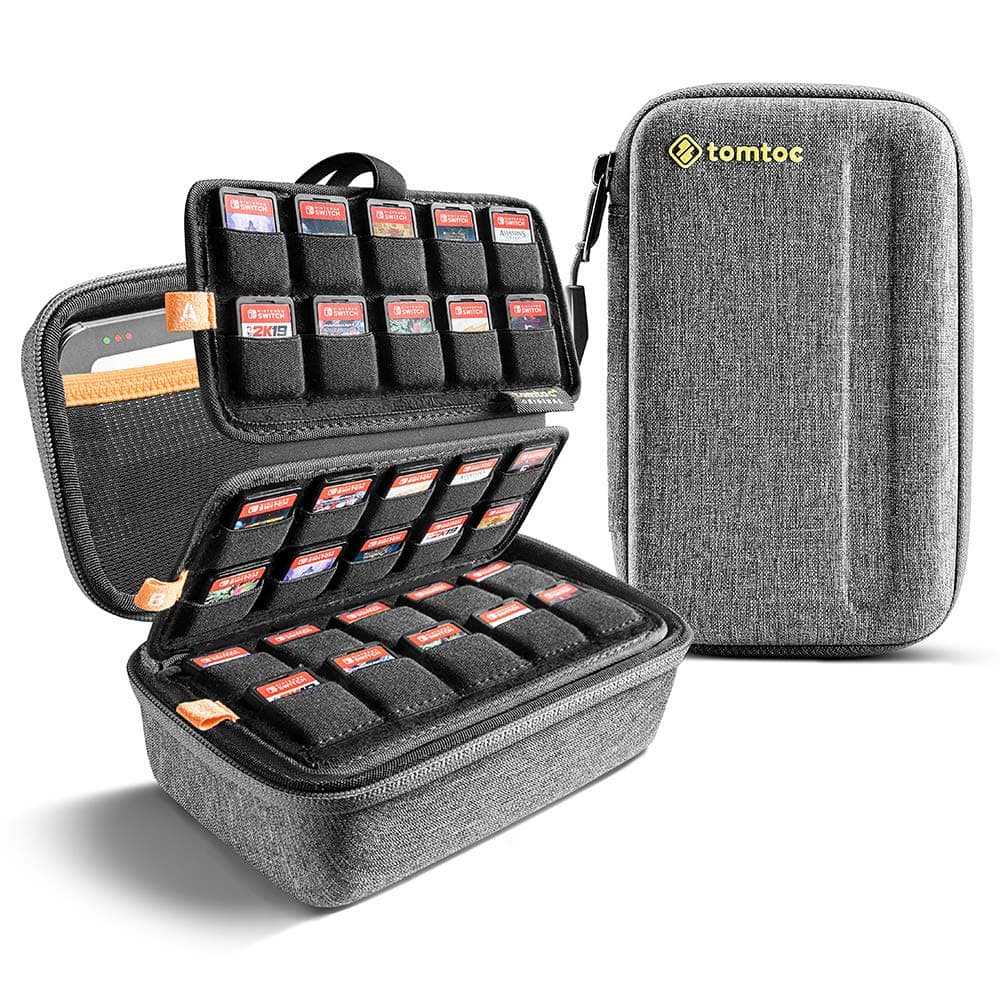 tomtoc 100 Games Storage Case for Nintendo Switch, Game Cards Holder, Cartridges Collection Organizer Fit PS Vita Physical Games and SD Memory Card