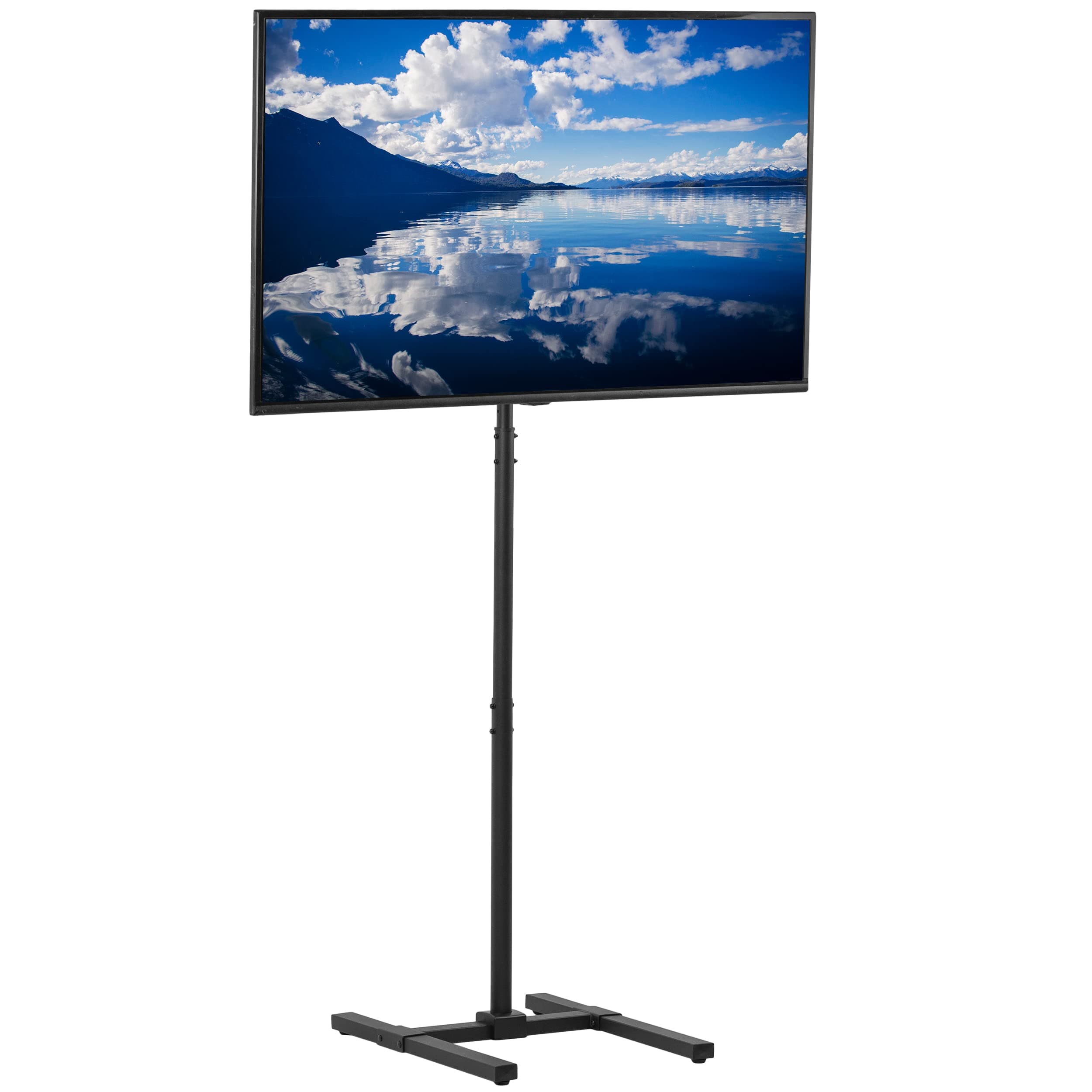 VIVO TV Floor Stand for 13 to 50 inch Screens up to 44 lbs, LCD LED OLED 4K Smart Flat, Curved Monitor Panels, Max VESA 200x200, Extra Tall Pole for Treadmills and Ellipticals, Black, STAND-TV17
