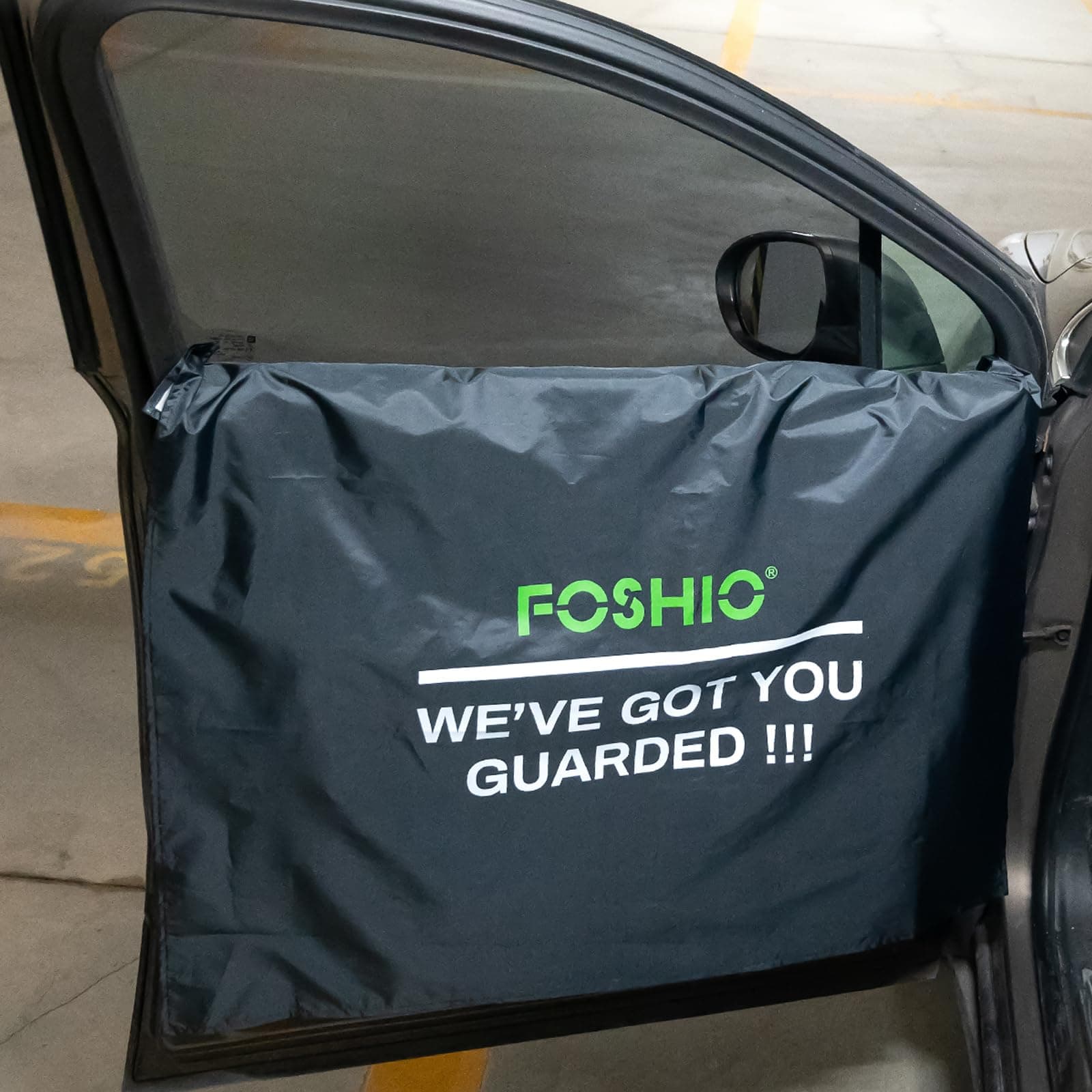 FOSHIO 2 Pack Car Door Panels Waterproof Cover Protection Window Tint Car Wrap Tools, Car Door Guard for Dogs, Black, 41" x 35"