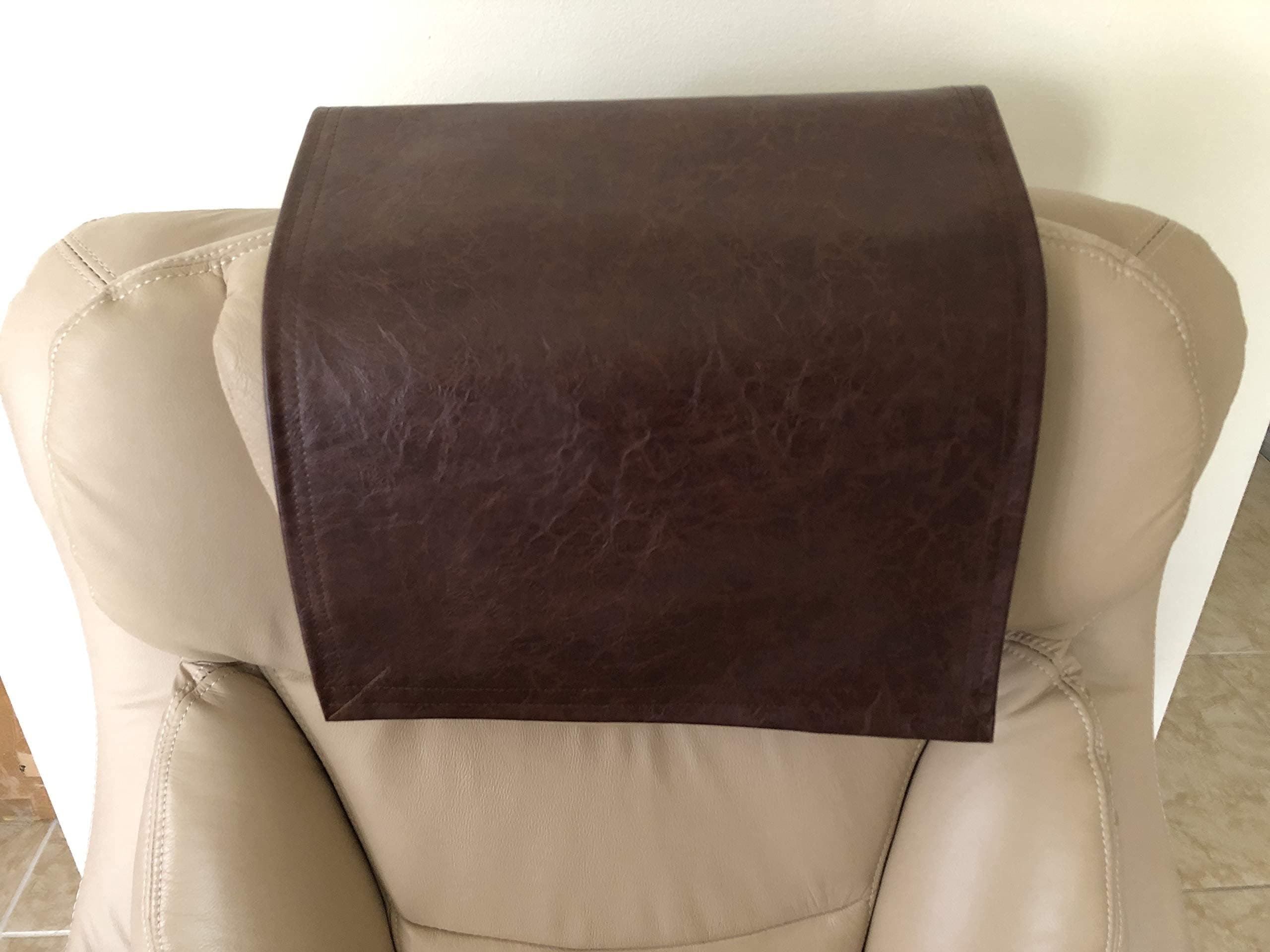Recliner Headrest Pad Upholstery Furniture Protector Saddle Vinyl 14X30 Sofas Loveseats Theater Seating Chaises
