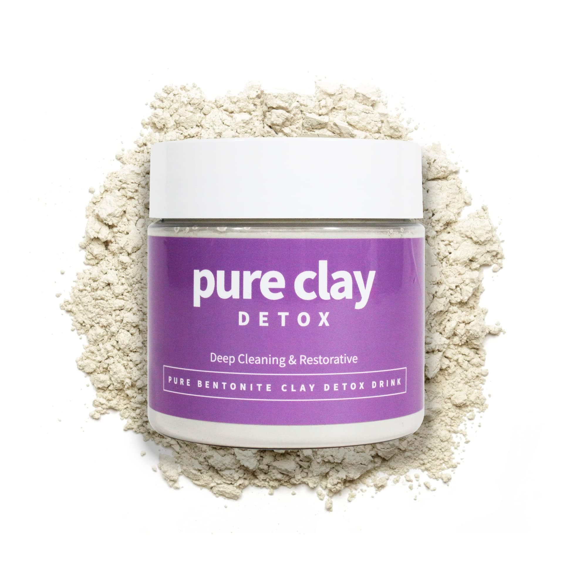 Pure Detox Calcium Bentonite Clay Drink, Deep Cleaning Restorative Healing Organic Food Grade clay bentonite Elixir, Mixable Powder Beverage for Gentle Daily Cleanse Support