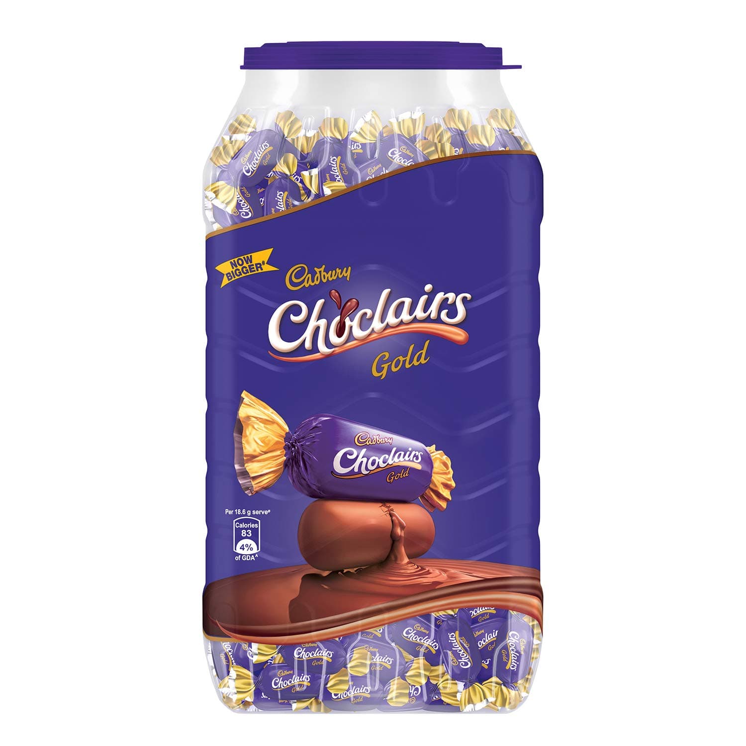 Cadbury Choclairs Gold 117 Candies, 725.4 Gram Jar
