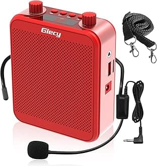 Voice Amplifier, Giecy 30W 2800mAh Rechargeable Personal Voice Amplifier with Microphone Headset, Portable Speaker for Multiple Locations Classroom, Meetings and Outdoors (G300-Red)