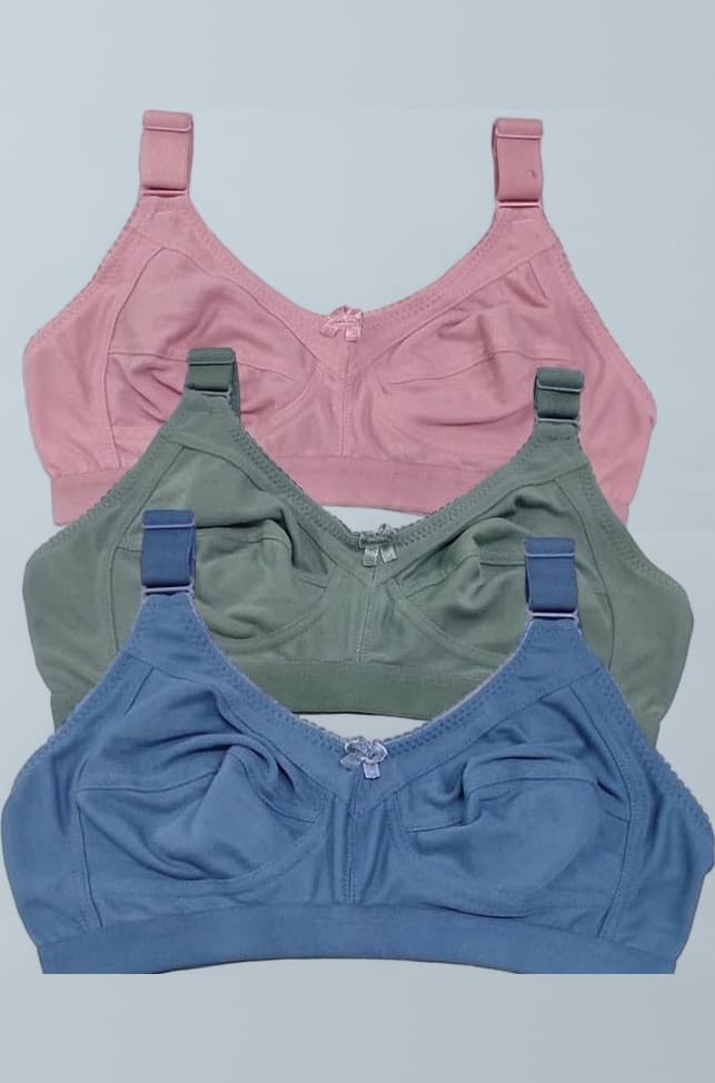 Women's Cotton Full Coverage Non-Padded Wirefree T-Shirt Bra Combo