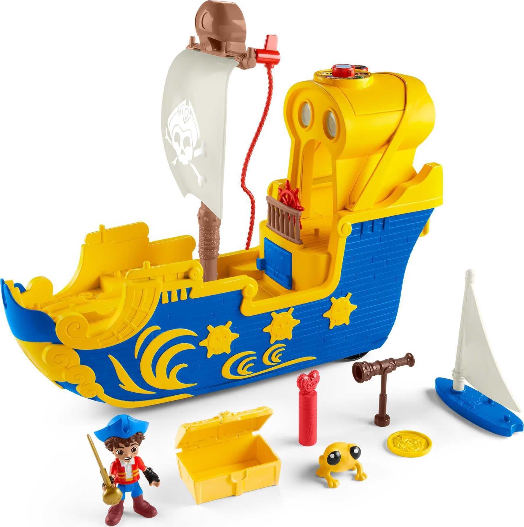Preschool Toy Santiago of the Seas Lights & Sounds El Bravo Pirate Ship Playset for Pretend Play Kids Ages 3+ Years