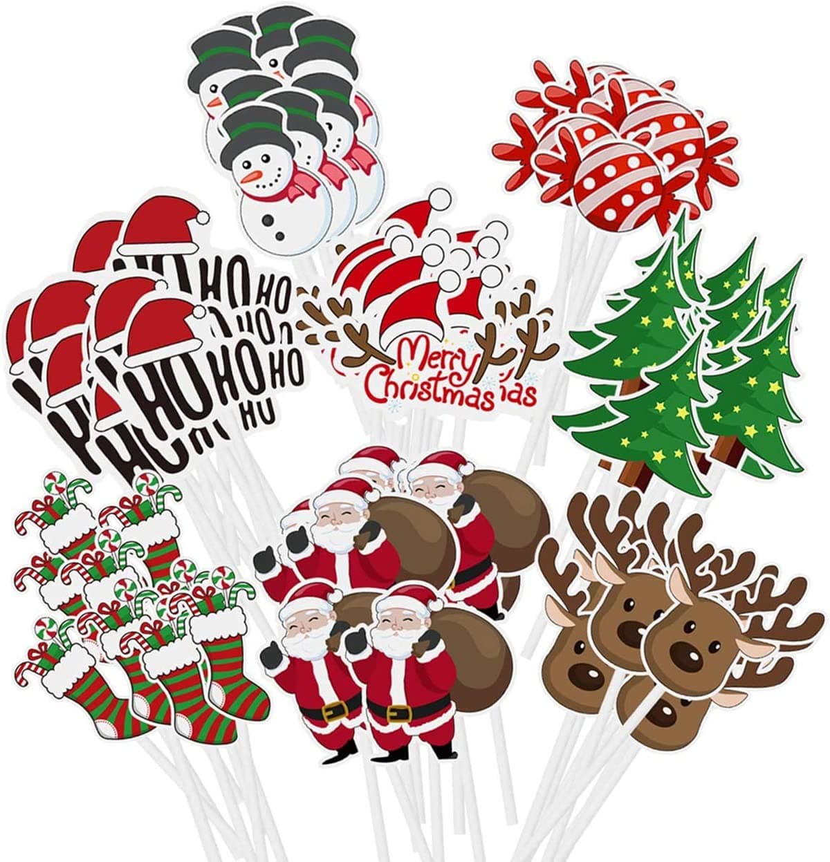 Cupcake Toppers For Christmas (24 Pieces)