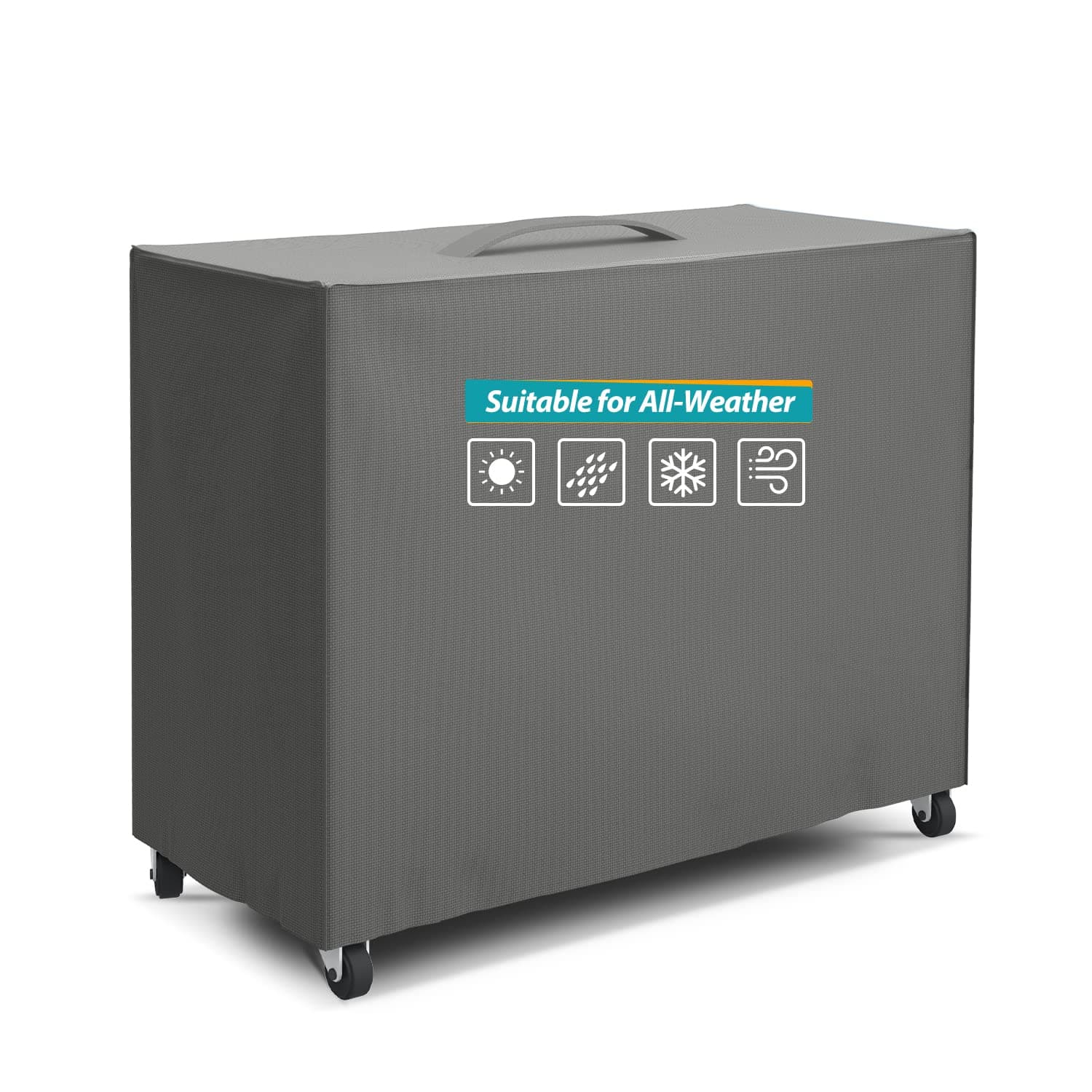 Patio Watcher Cooler Cart Cover Waterproof with Coating, Fits Most 80 Quart Rolling Cooler Cart Cover, Outdoor Beverage Cart Patio Ice Chest Protective Covers Grey，37"(L) x 18" (W) x 29"(H)