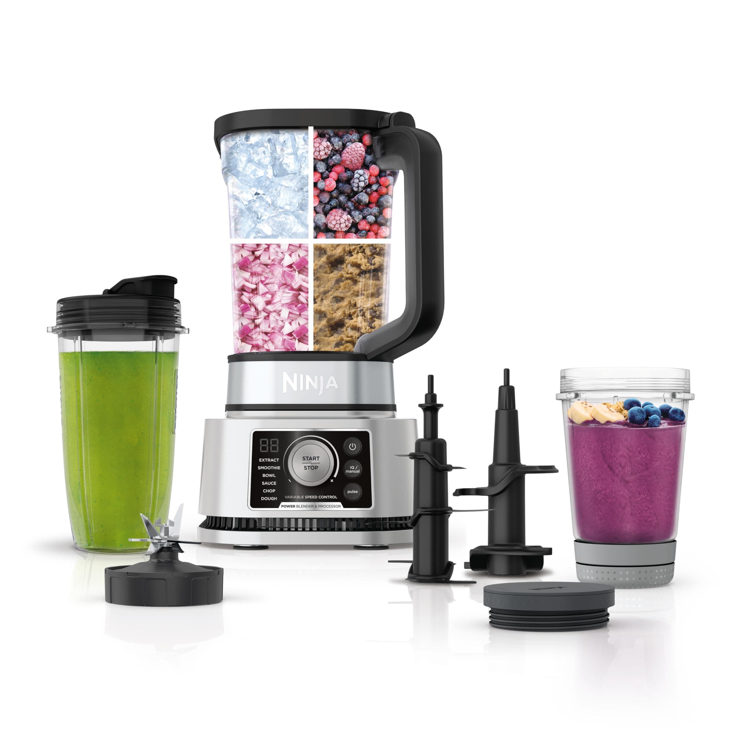 Ninja SS351 Foodi Power Pitcher System, Smoothie Bowl Maker, 4in1 Blender + Food Processor, Single Serve Blender 1400WP sm.