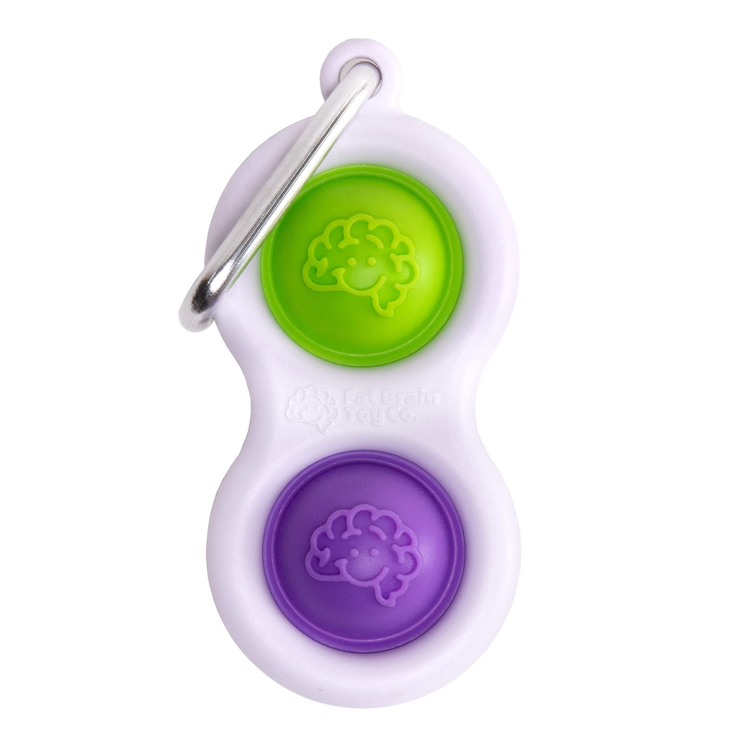 Fat Brain Toys Simpl Dimpl - Purple/Lime, Popping Fidget Keychain