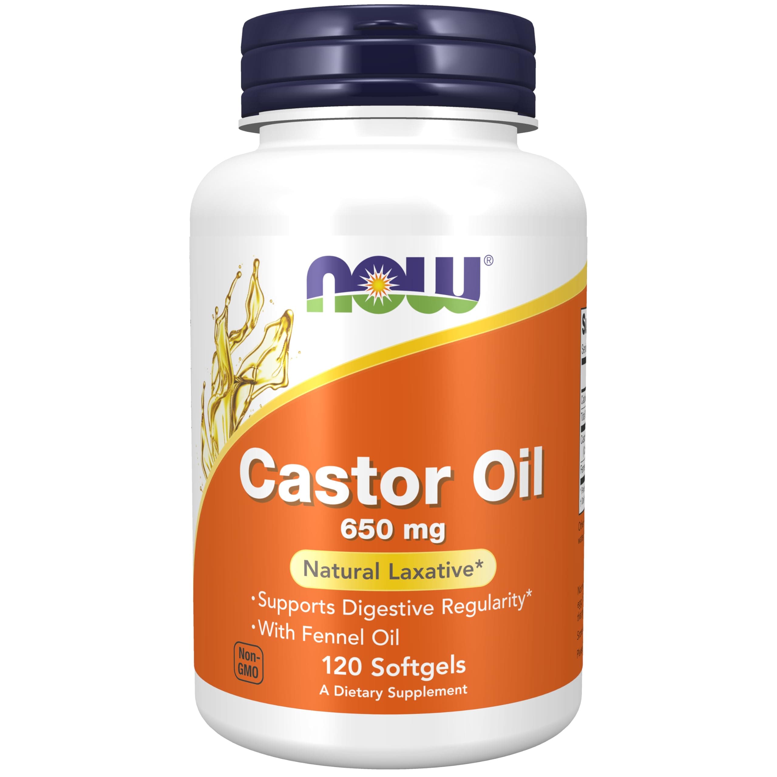NOW Foods Castor Oil (650 Mg, 120 Softgels)