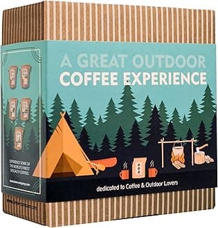 Gourmet Outdoor Coffee Gift Set for Men & Women - 7 World's Finest Single Origin Specialty & Organic Coffees in Innovative Brewers | Sampler Box for Coffee Lover to Brew & Enjoy Anytime, Anywhere
