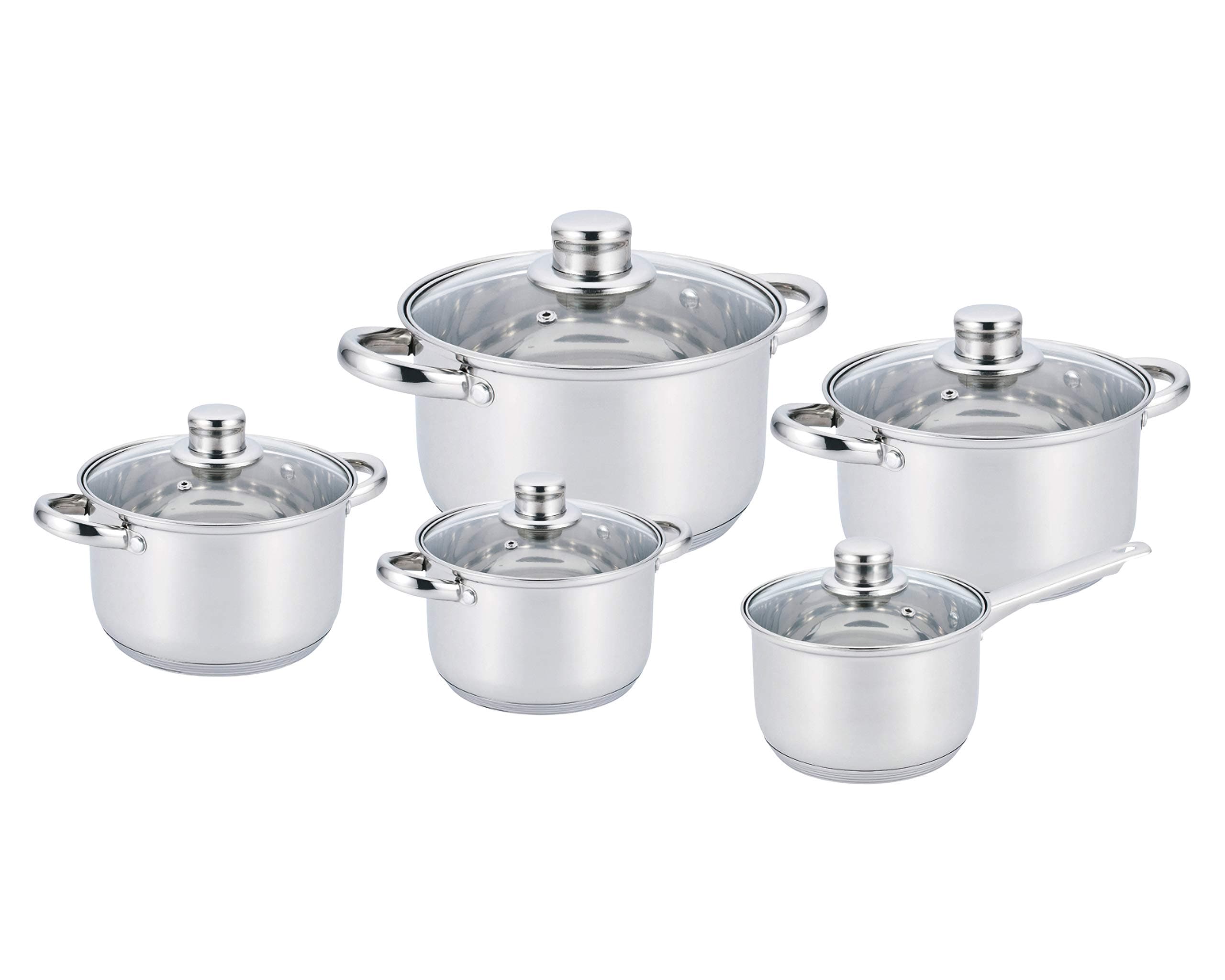 HTH Anodized Aluminum Cookware Set- Super Value Hard Double Nonstick Coating Kitchen Pots and Pan Set, Professional for Home Restaurant, 10-Piece