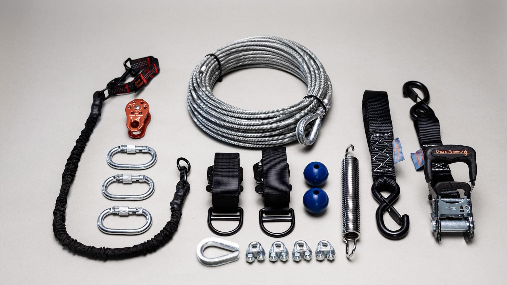 RoverRoamer SkyTrack Permanent Cable Dog Run - Aerial Dog Trolley System - Secure Freedom and Durable Design for Outdoor Use - 50 ft Cable