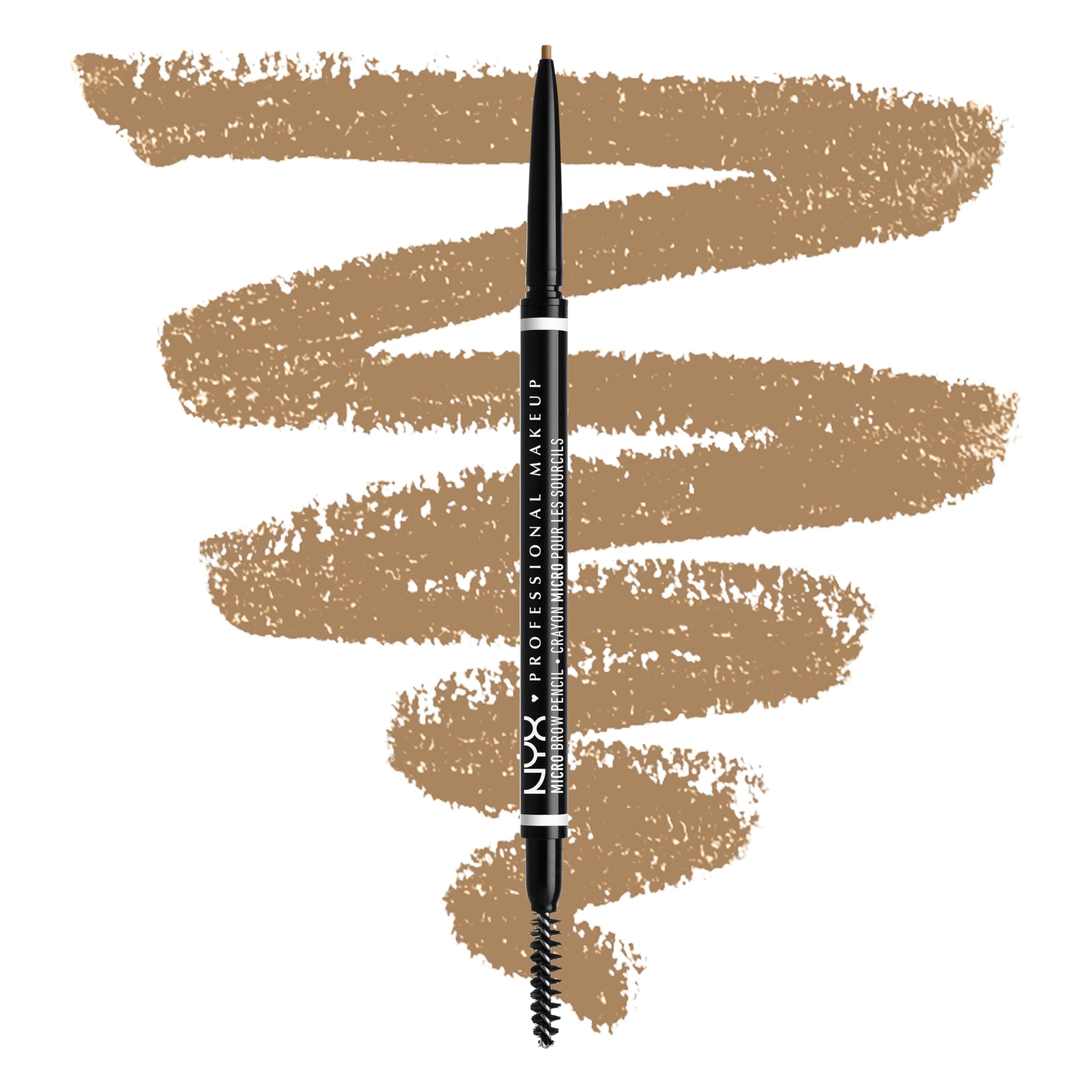 NYX Professional Makeup Brow Pencil, Micro Brow Dual Ended Ultrafine Pencil Tip with Mechanical Brow Tool and Spoolie Brush, Vegan Formula, Shade: Blonde