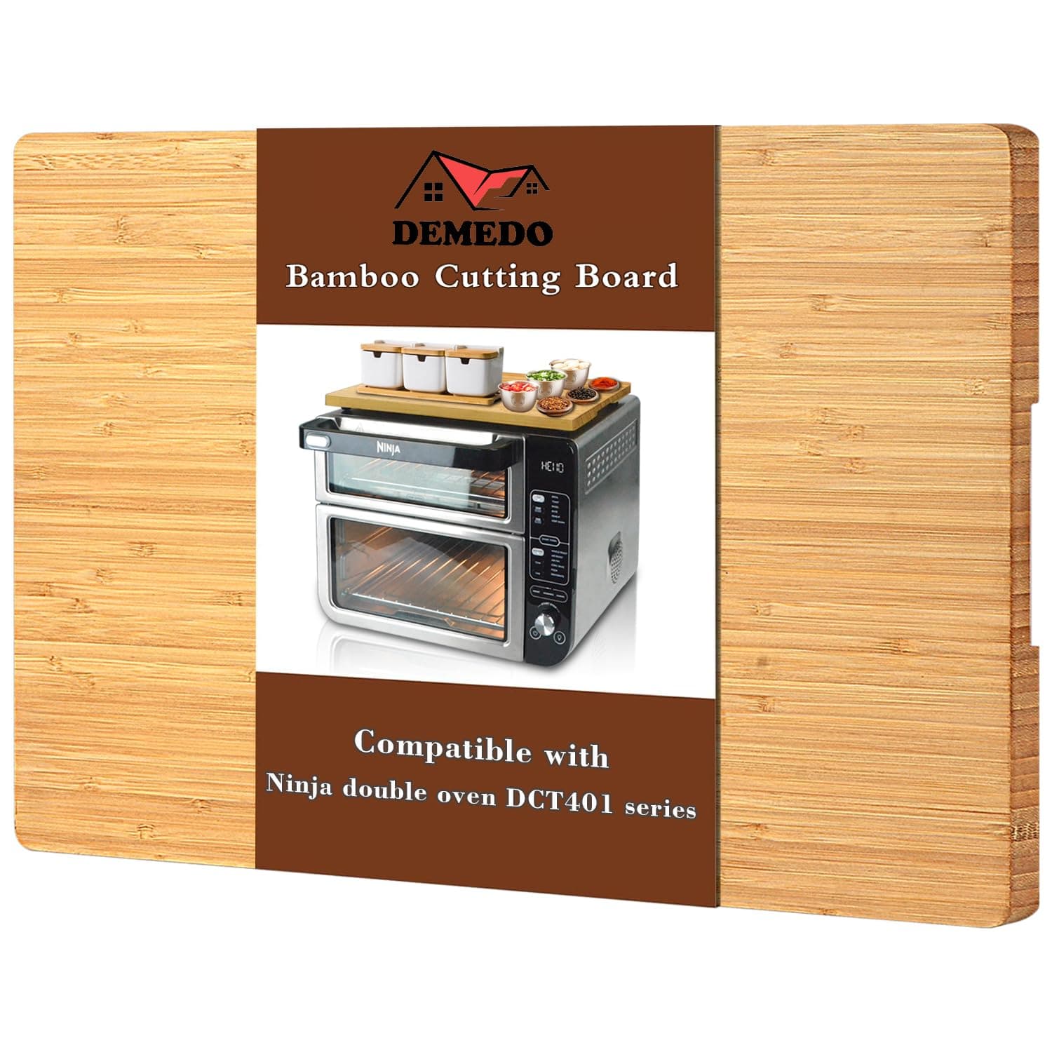 Bamboo Cutting Board Compatible with Ninja DCT401 DCT402 DCT451 Double Oven, Heat Resistant Cutting Board for Convection Toaster Oven, Air Fryer Accessories Compatible with Ninja Oven, Reclaim Space