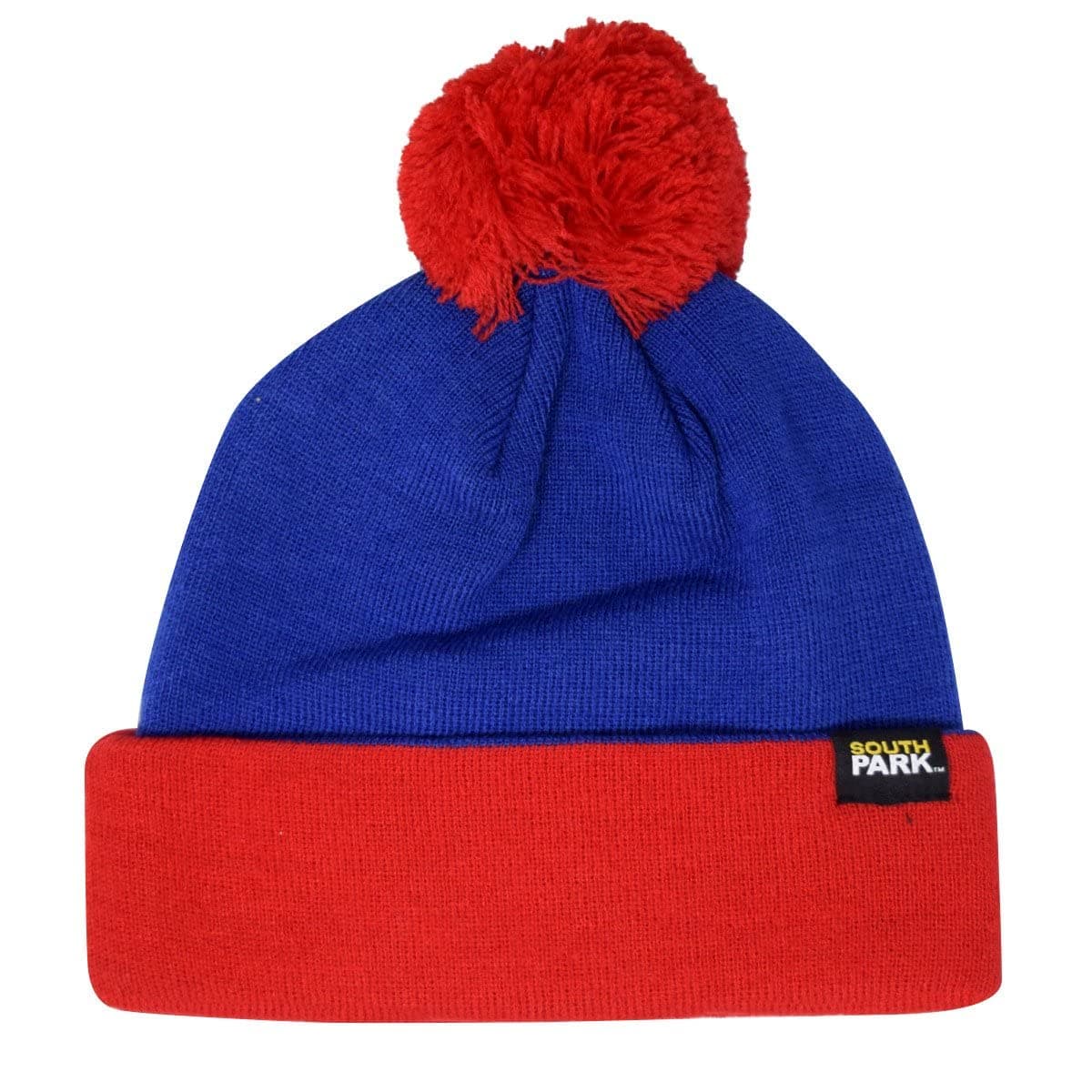 South Park Officially Licensed Stan Marsh Cosplay Knit Pom Beanie Hat - Blue/Red