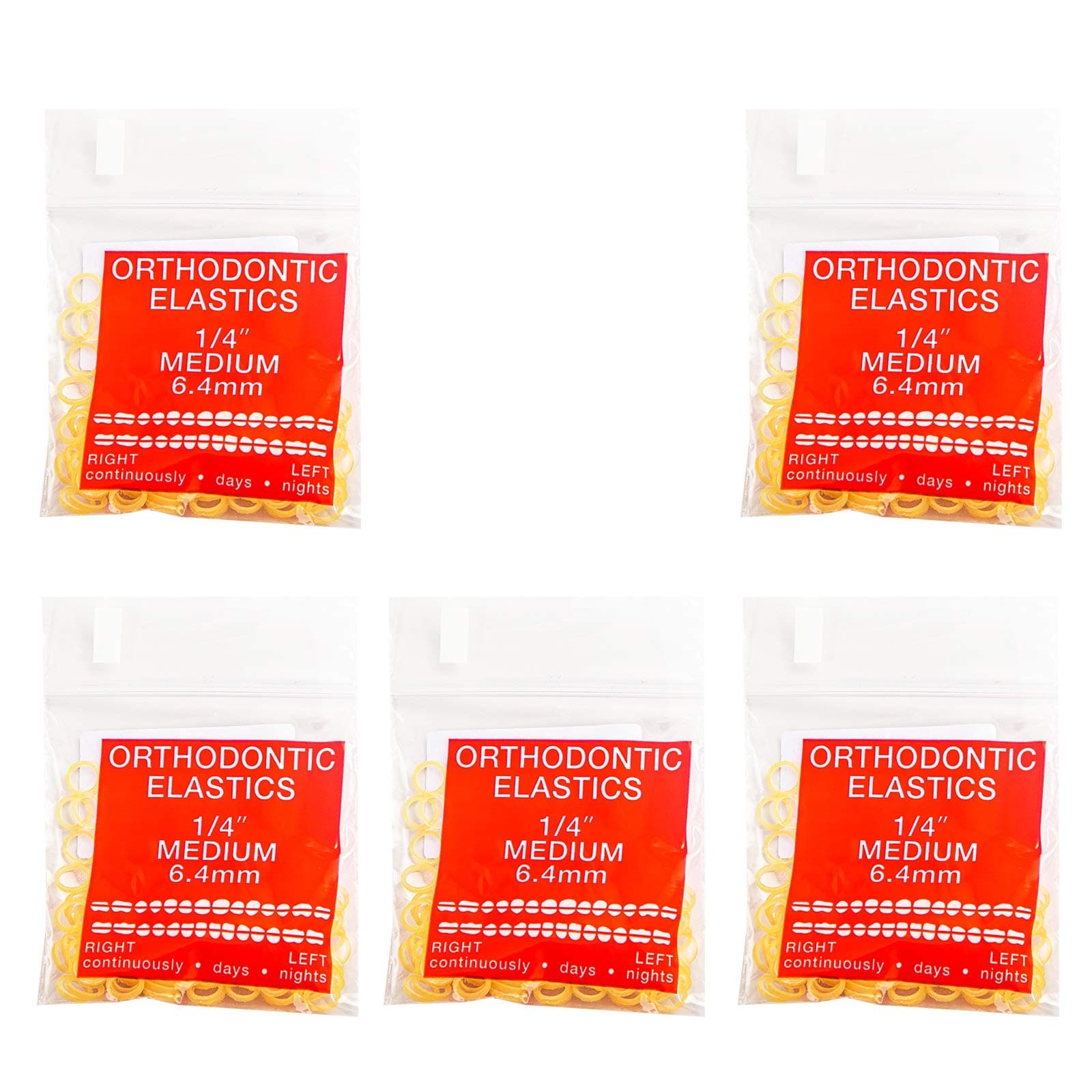 JMU Orthodontic Rubber Bands 1/4 Medium 4.5 oz, 500 Pack Dental Rubber Bands Intraoral Elastic Bands Latex, Made in USA