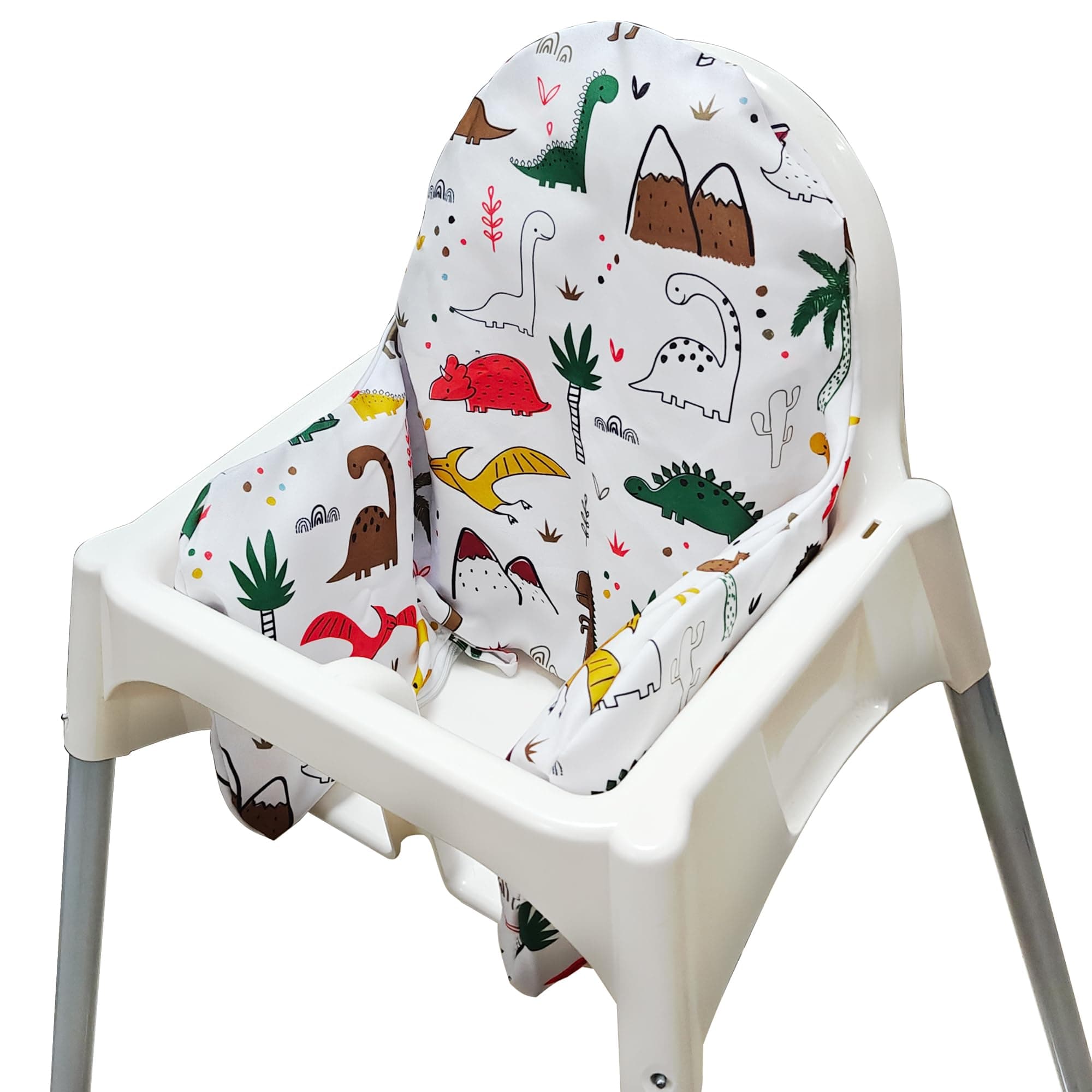 High Chair Cushion with Cover for IKEA Antilop High Chair, Wooden High Chair Pad Pillow, Built-in Inflatable Cushion