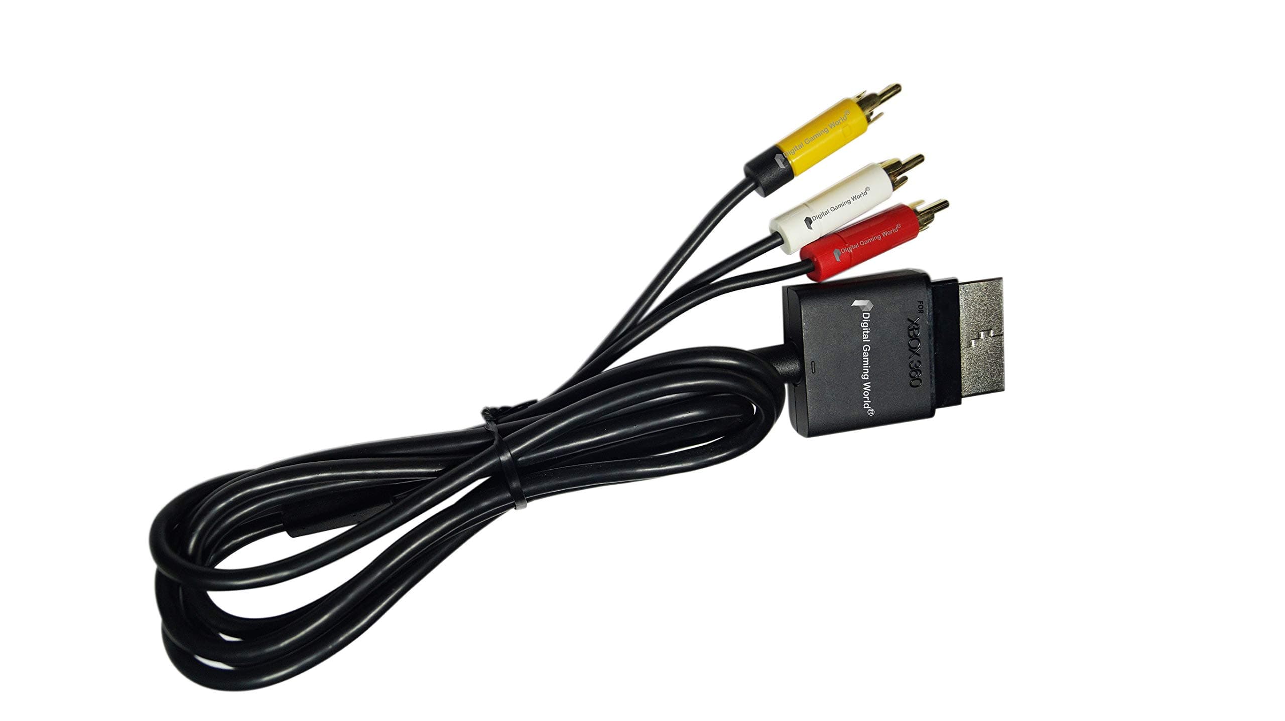 Digital Gaming World Composite AV Cable for X-box 360 Arcade and 360 S Consoles - Blak Color