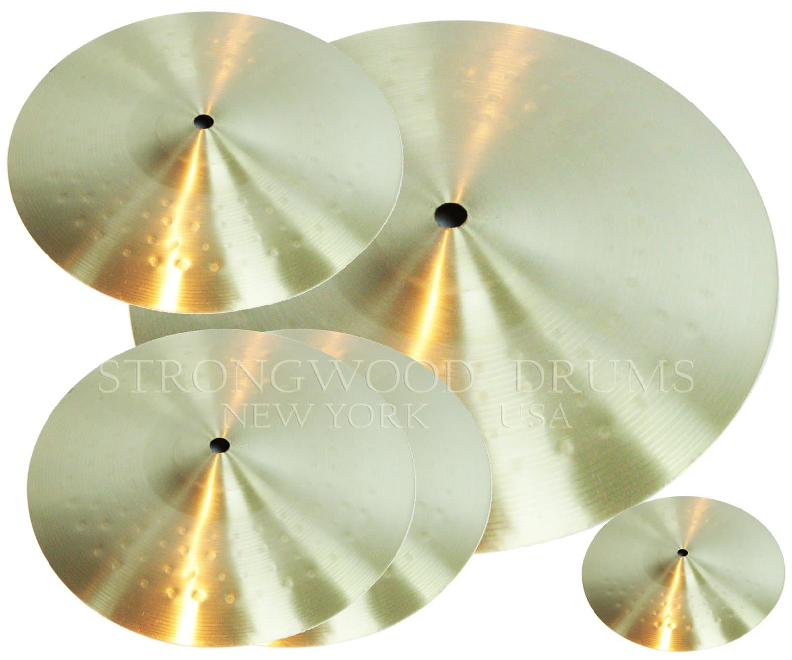 Cymbal Value Pack with 14" Hi Hat, 20" Ride, 16" Crash Cymbals with FREE 10" Splash Cymbal, Brass Series