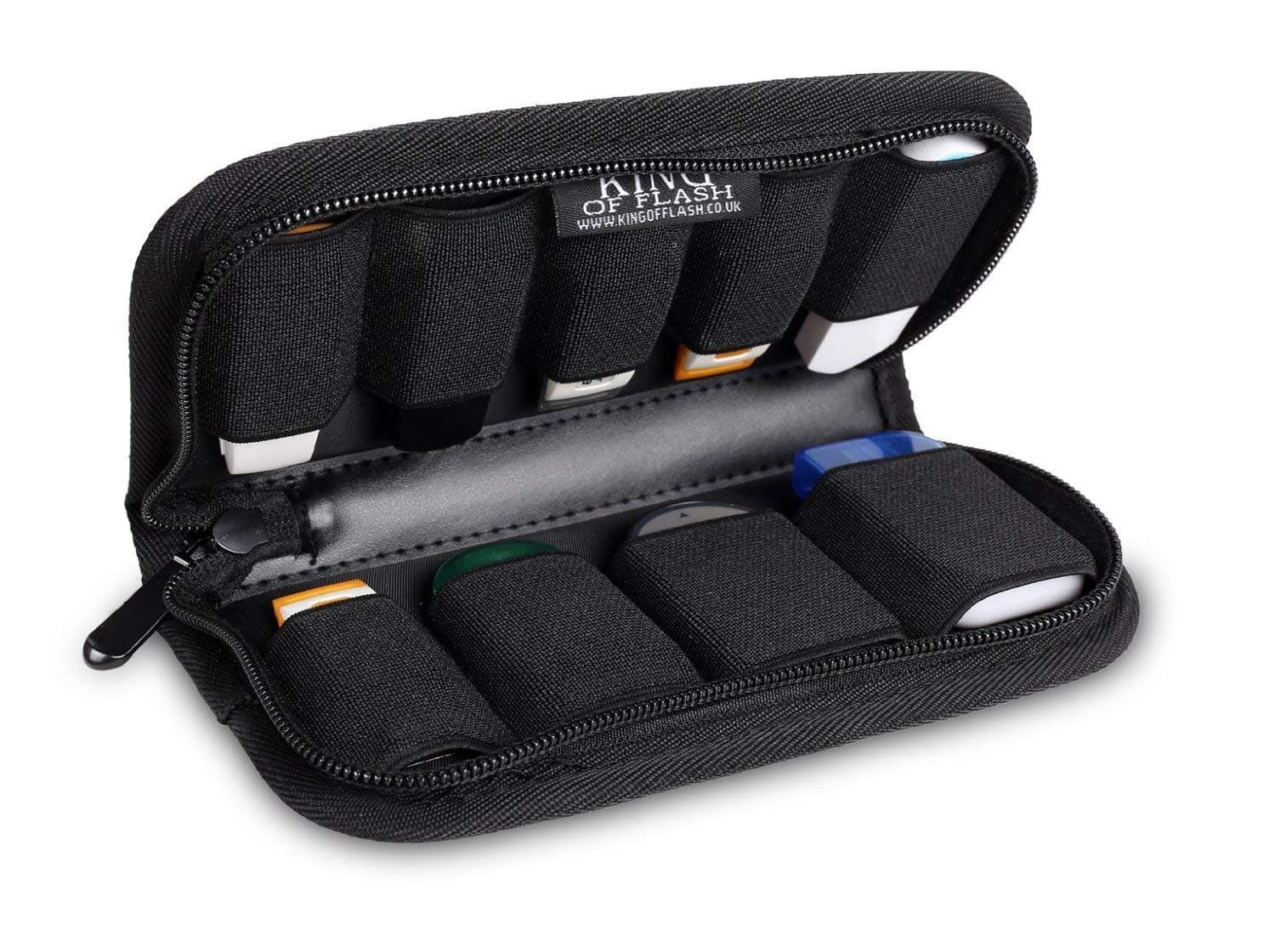 King of Flash 9 x USB Flash Drives Carrying Case with Padded Protection for Flash/Key Drives - Black