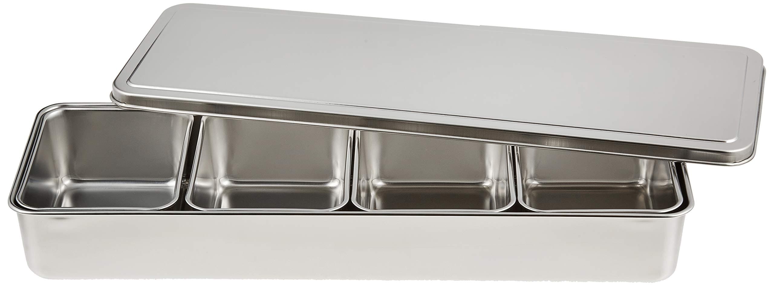 Stainless Yakumi Pan/Seasoning Container w/4 Compartments