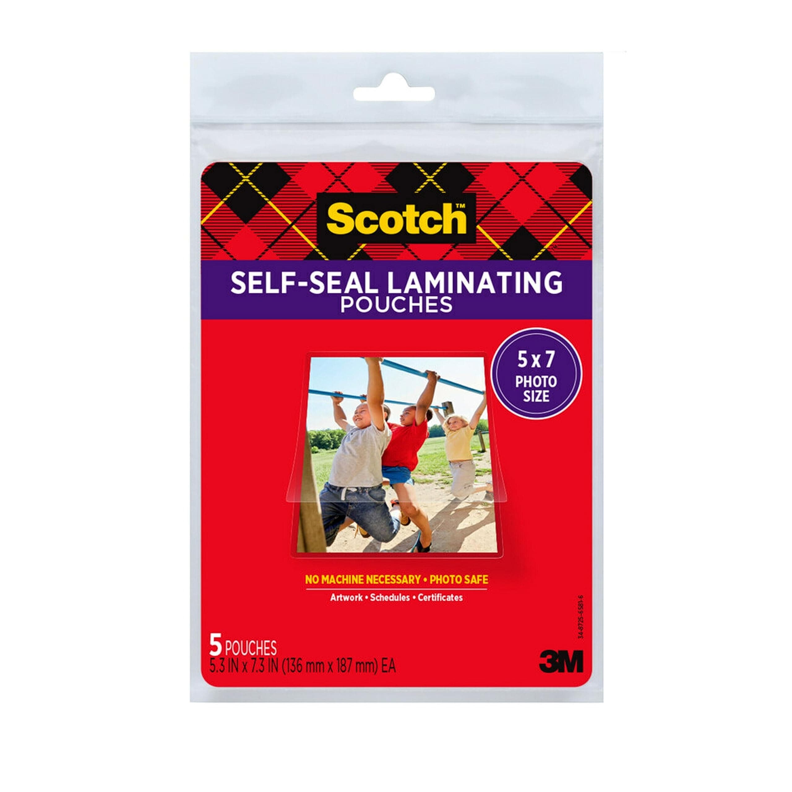 Scotch Glossy Document or Photo Laminating Pouch, 5 x 7 Inches, 5-Pack (PL905)
