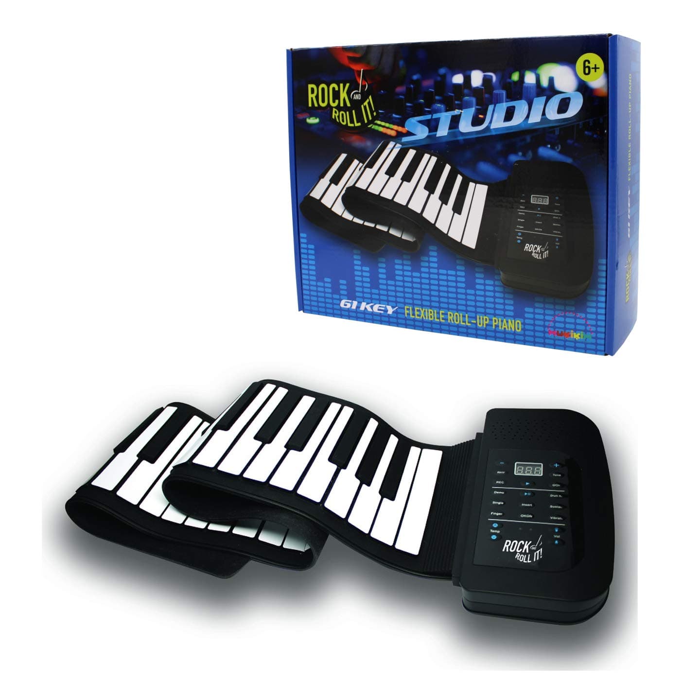 MUKIKIMRock And Roll It - Studio Piano. Flexible, Completely Portable, 61 Standard Size Keys, Rechargeable Battery + USB Powered, AND Midi Compatible