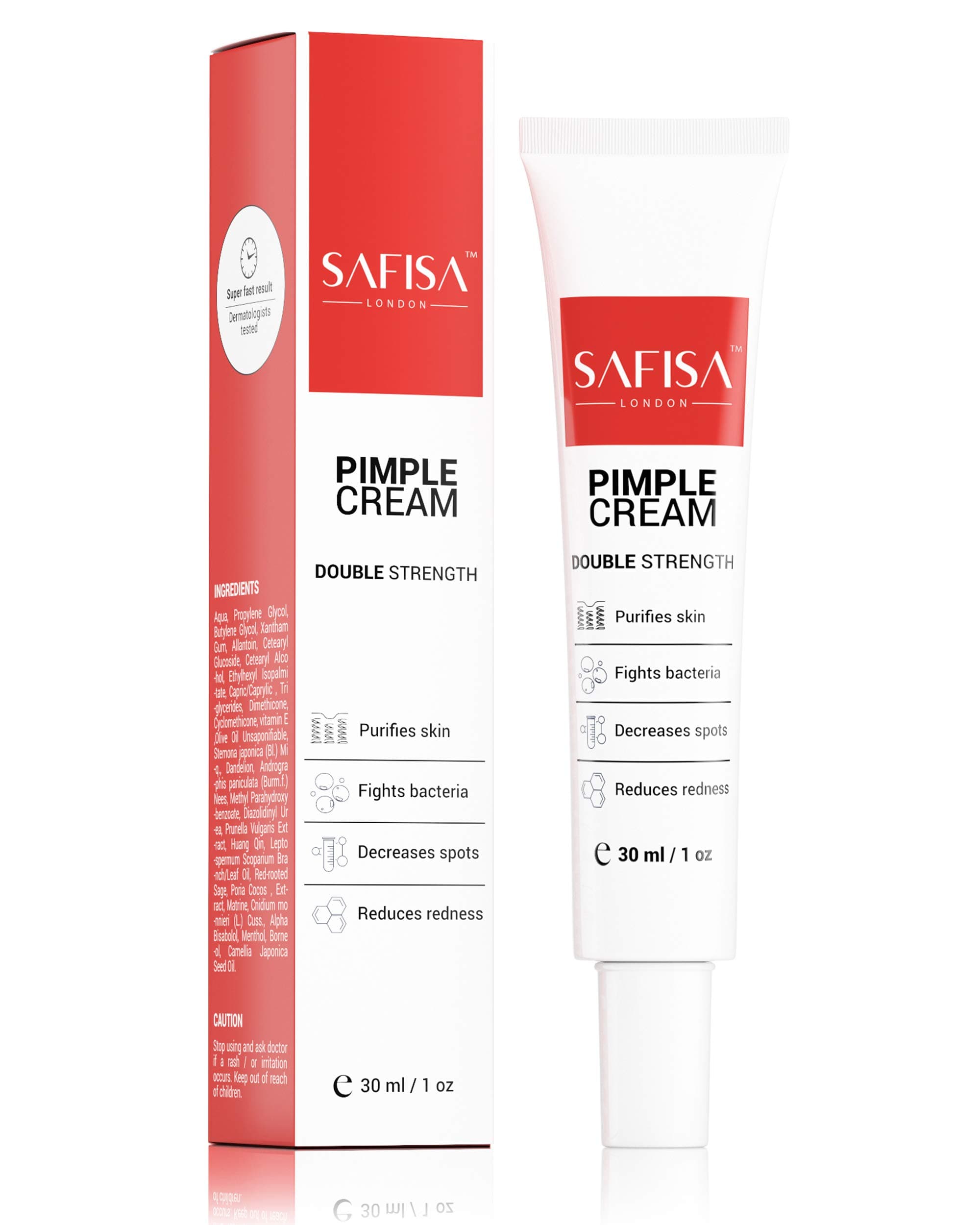 SAFISA Pimple  Cream  1 Oz | Double Strength Spot Treatment for Pimples, Blemishes, Skin Tags, Ingrown Hair | Natural Spot  Cream  with Gentle Formula | Daily Pimple  Cream  with Rapid Action